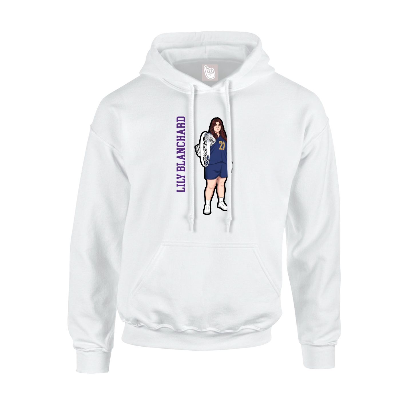 Hoodie — Name Vertical in White