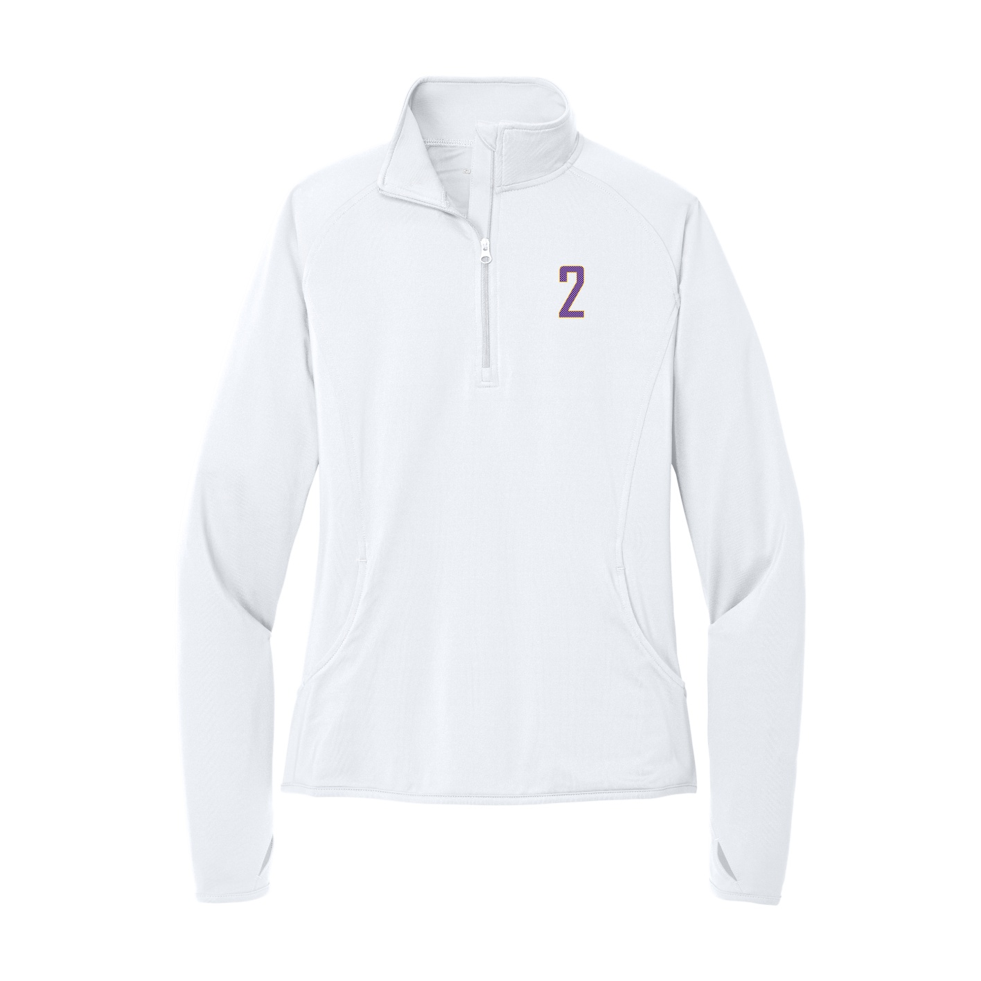 Women's Q-Zip Pullover — Front Shirsy in White