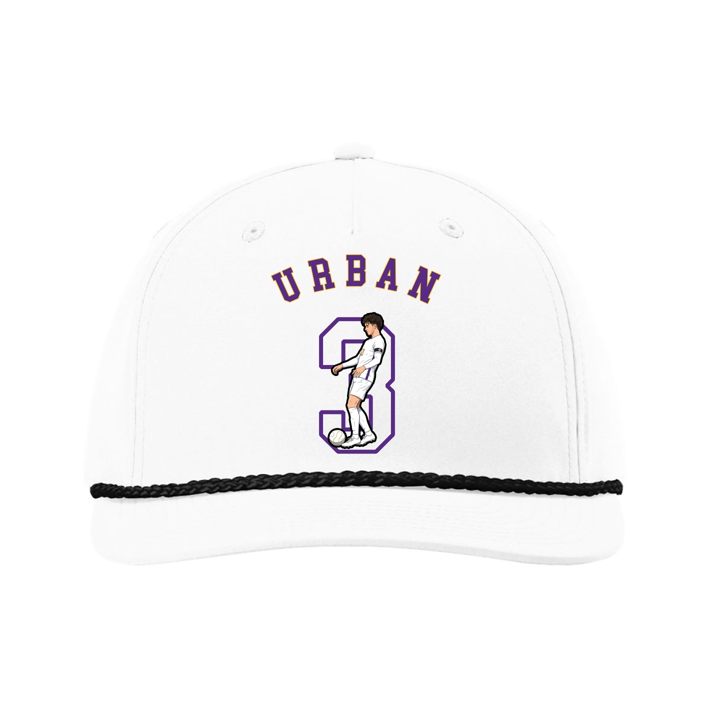 Five-Panel Classic Rope Cap — Shirsey Arch in White