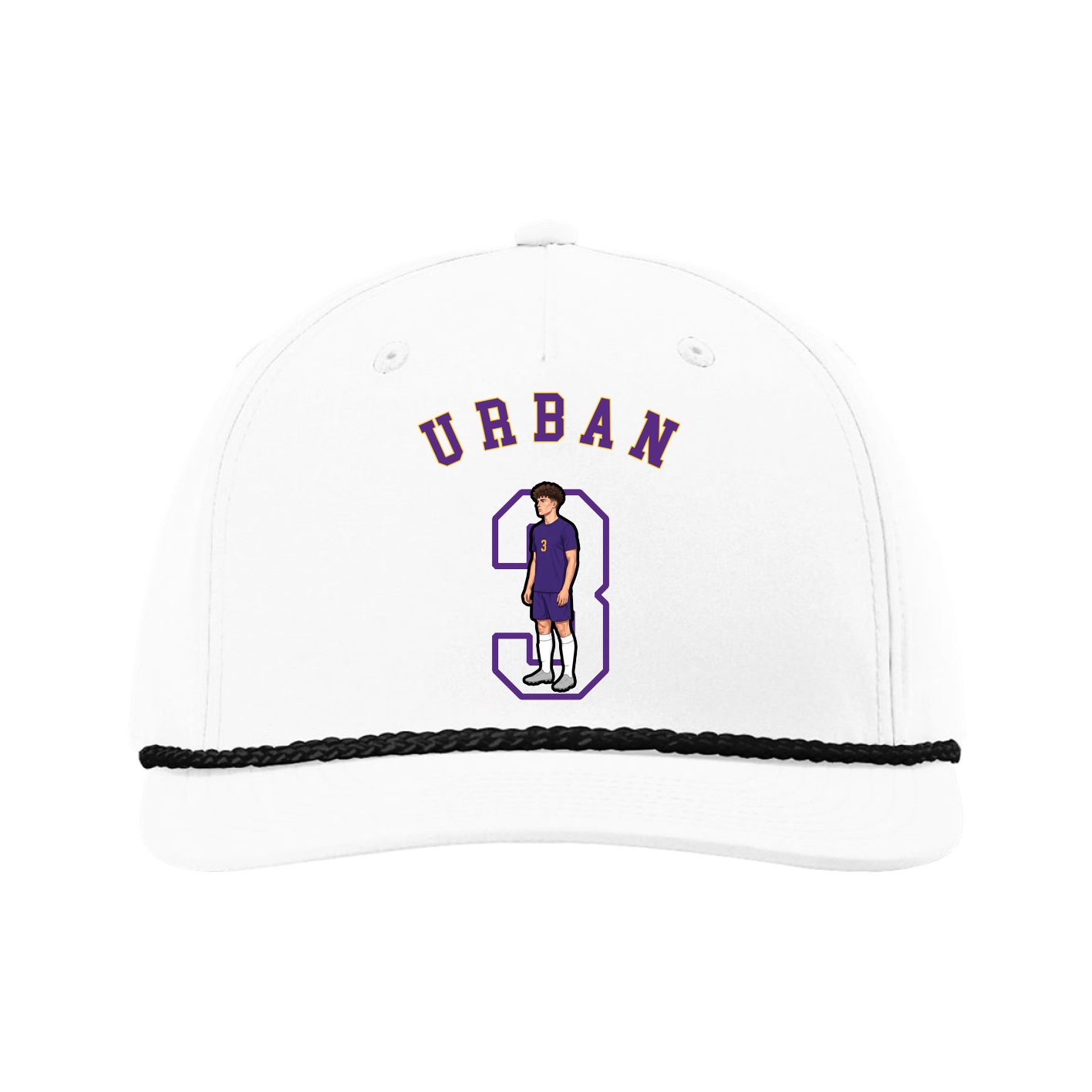 Five-Panel Classic Rope Cap — Shirsey Arch in White