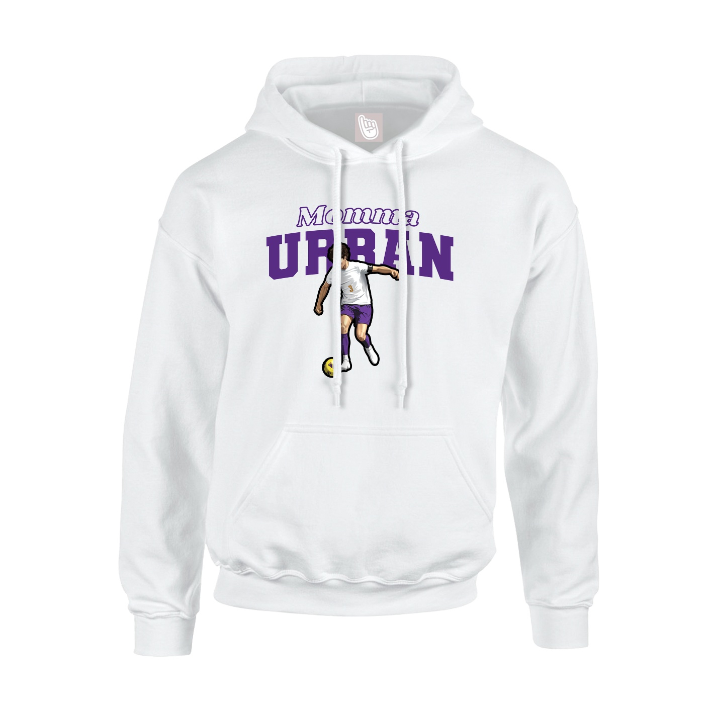 Youth Hoodie — Mothers Day Block in White