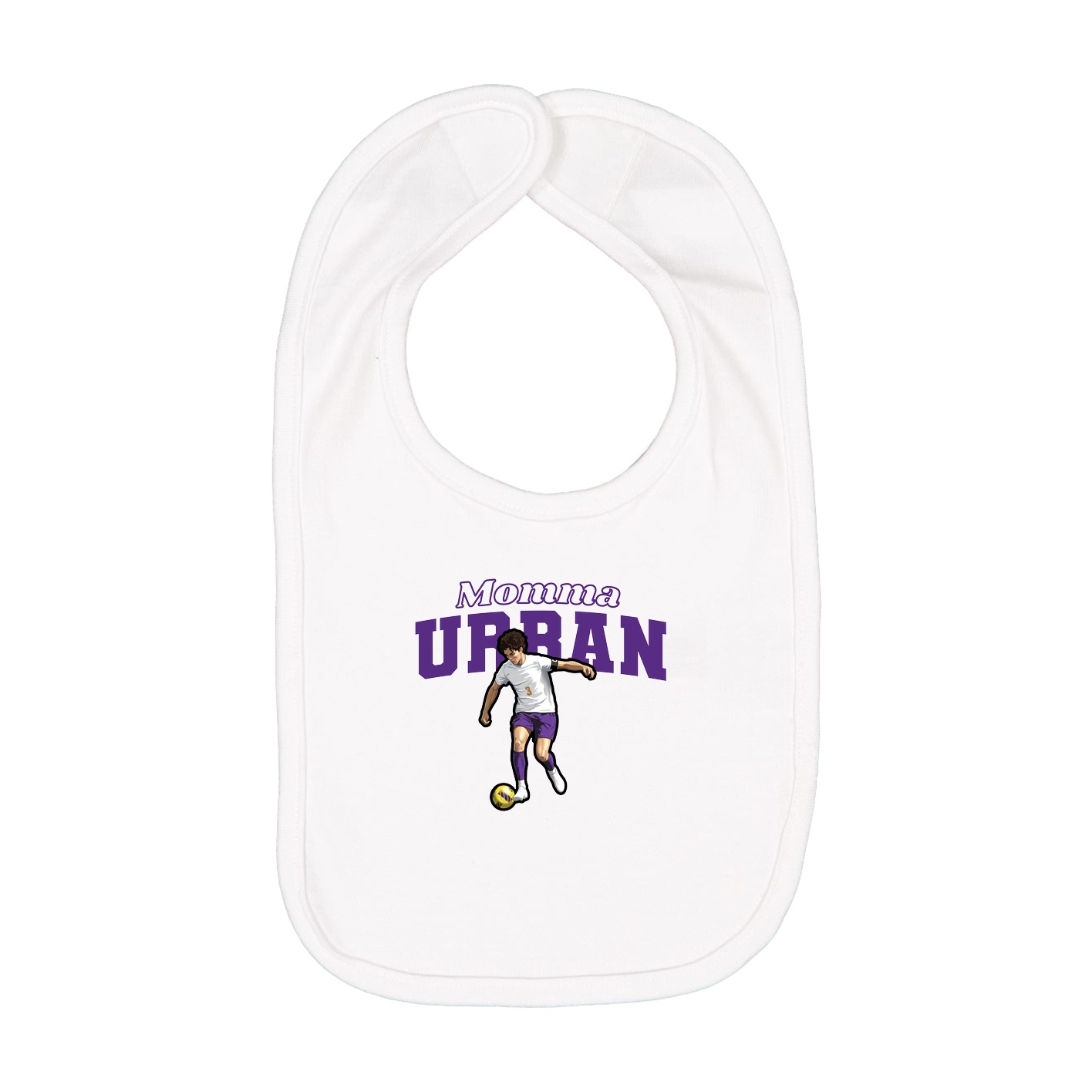 Infant Bib — Mothers Day Block in White