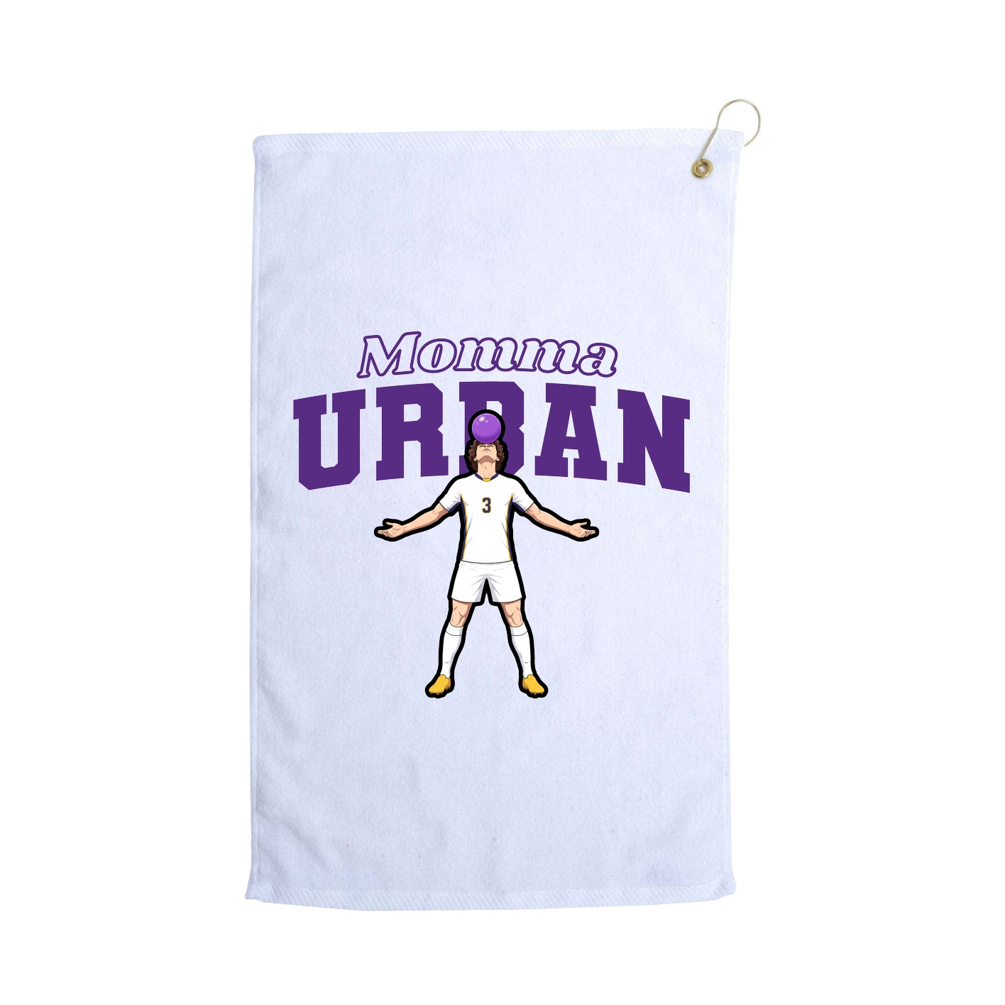 Golf Towel — Mothers Day Block in White