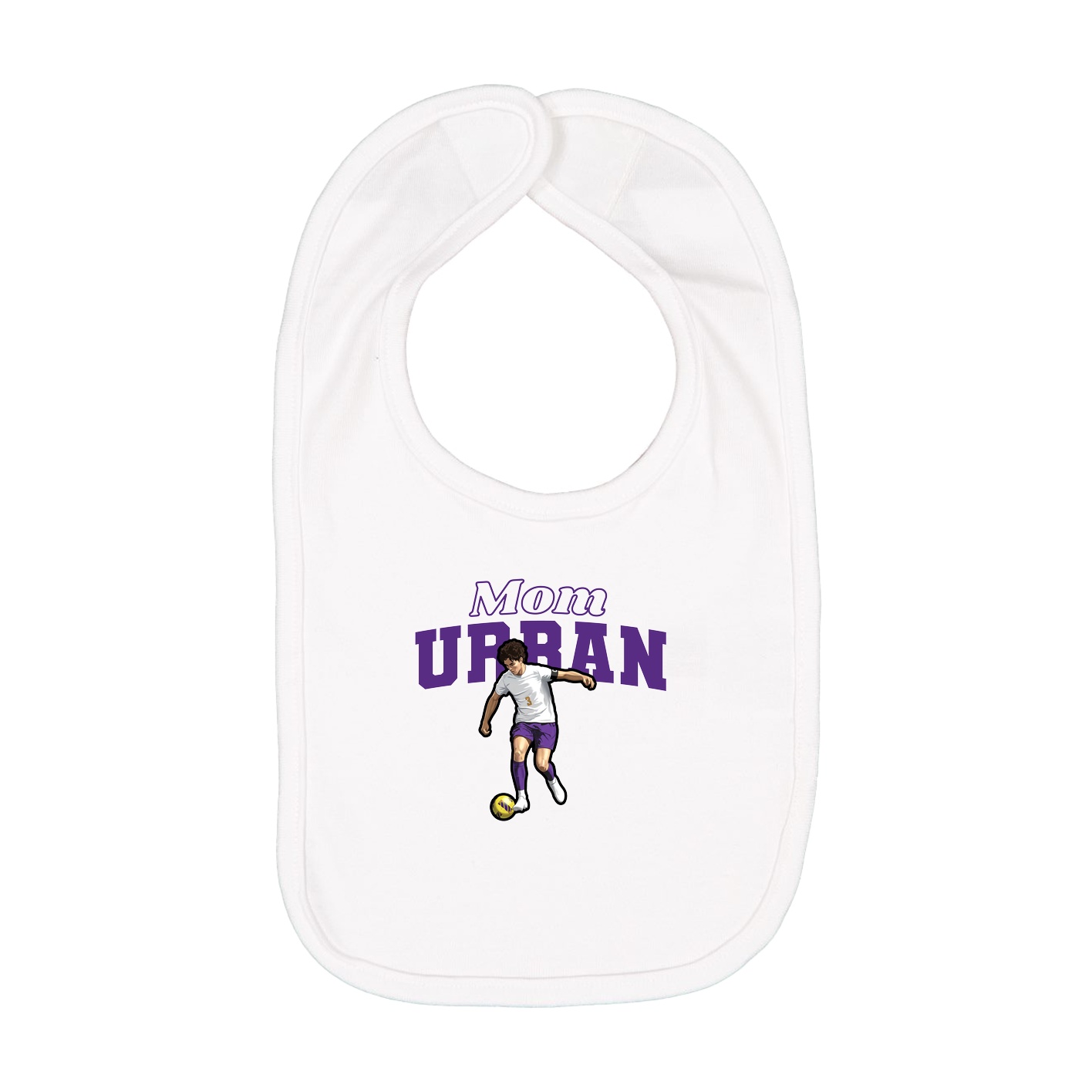 Infant Bib — Mothers Day Block in White