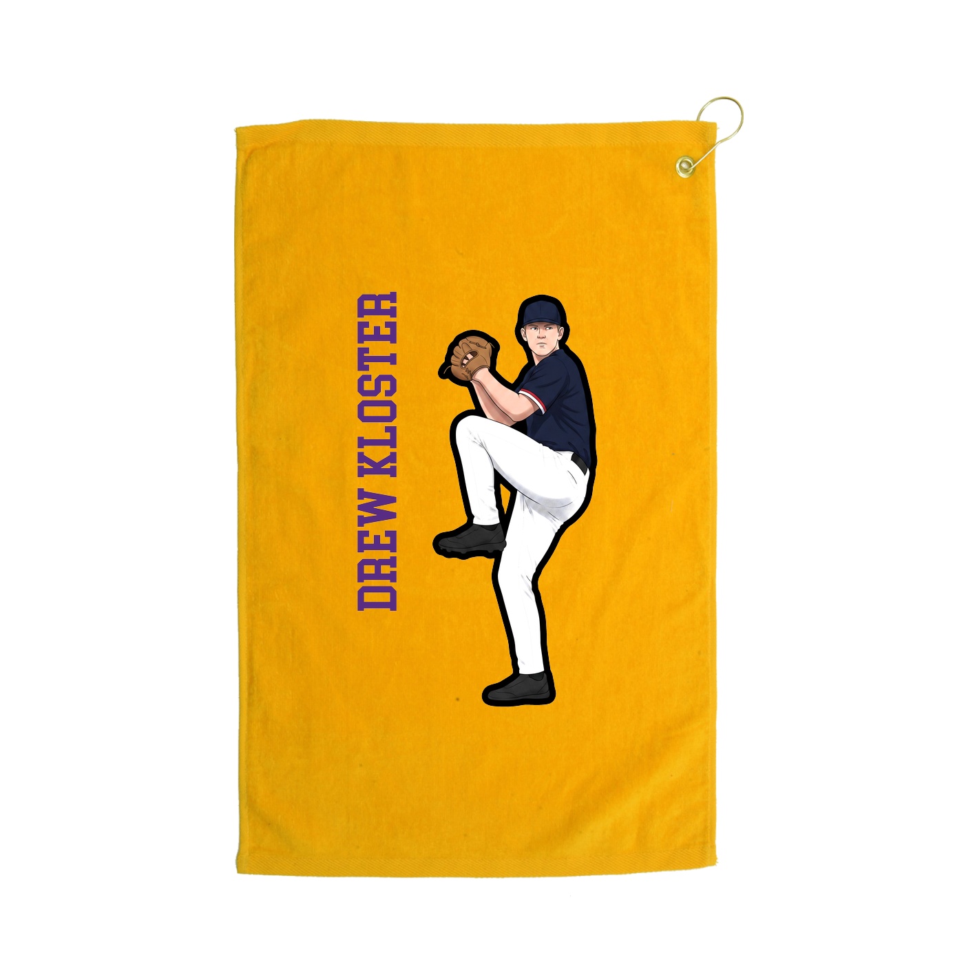 Golf Towel — Name Vertical in Gold