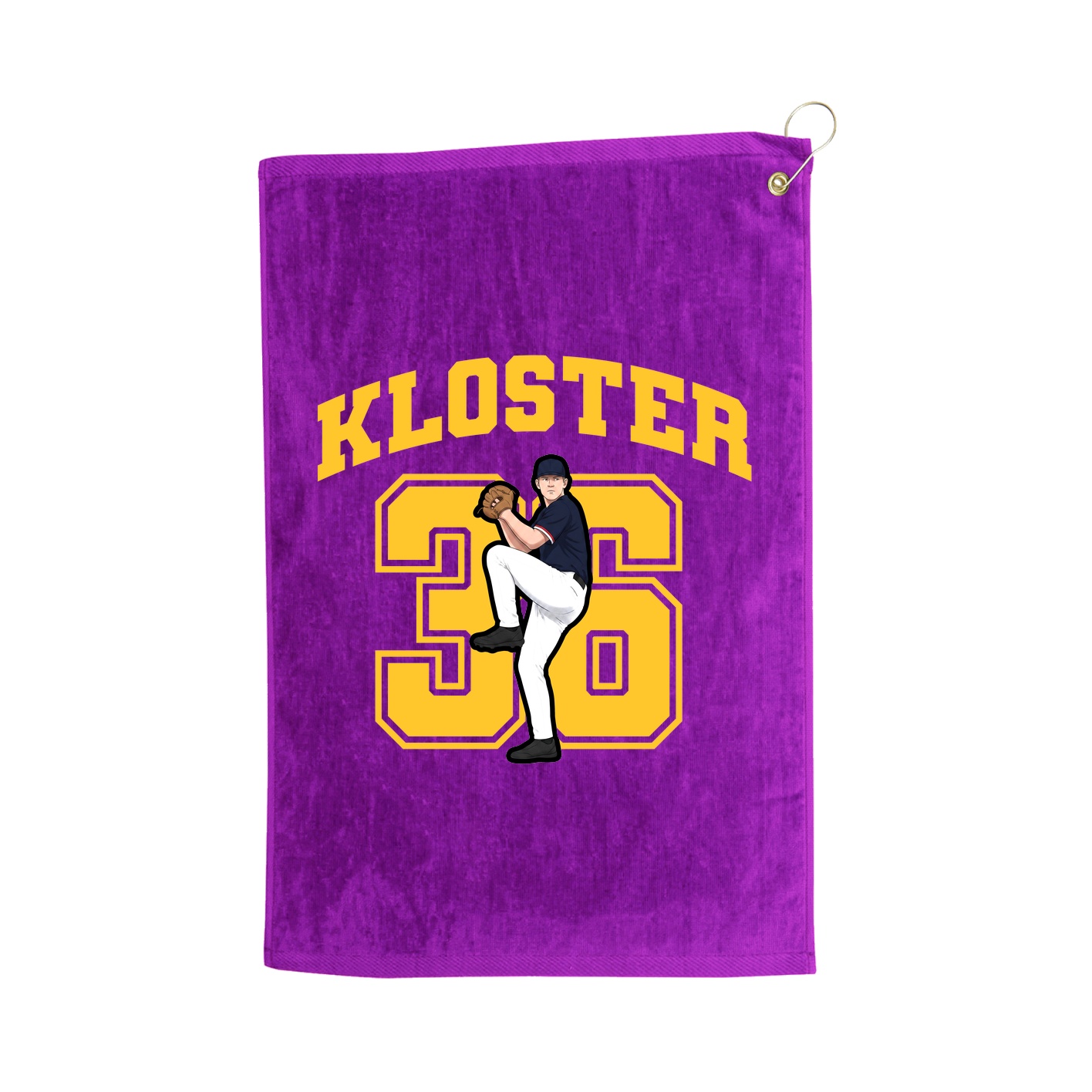 Golf Towel — Number in Purple