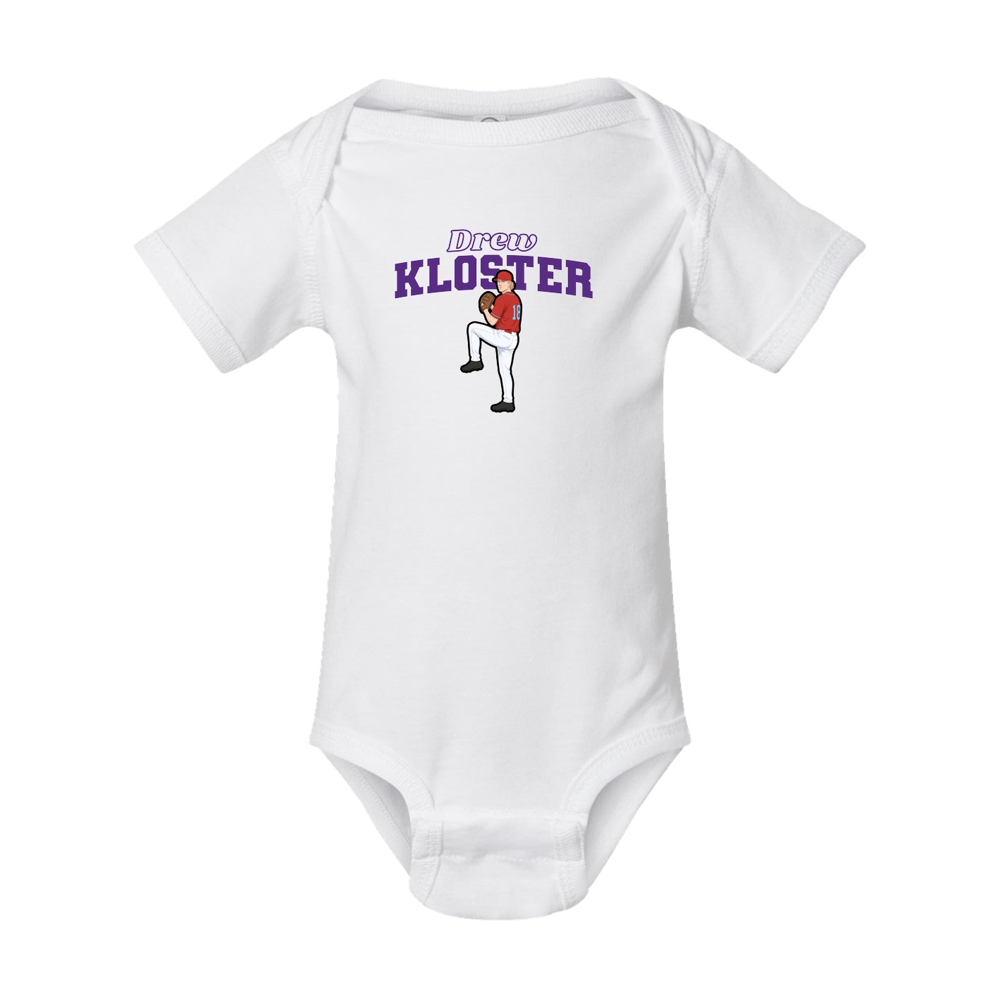 Baby Onesie — Name Arch in White