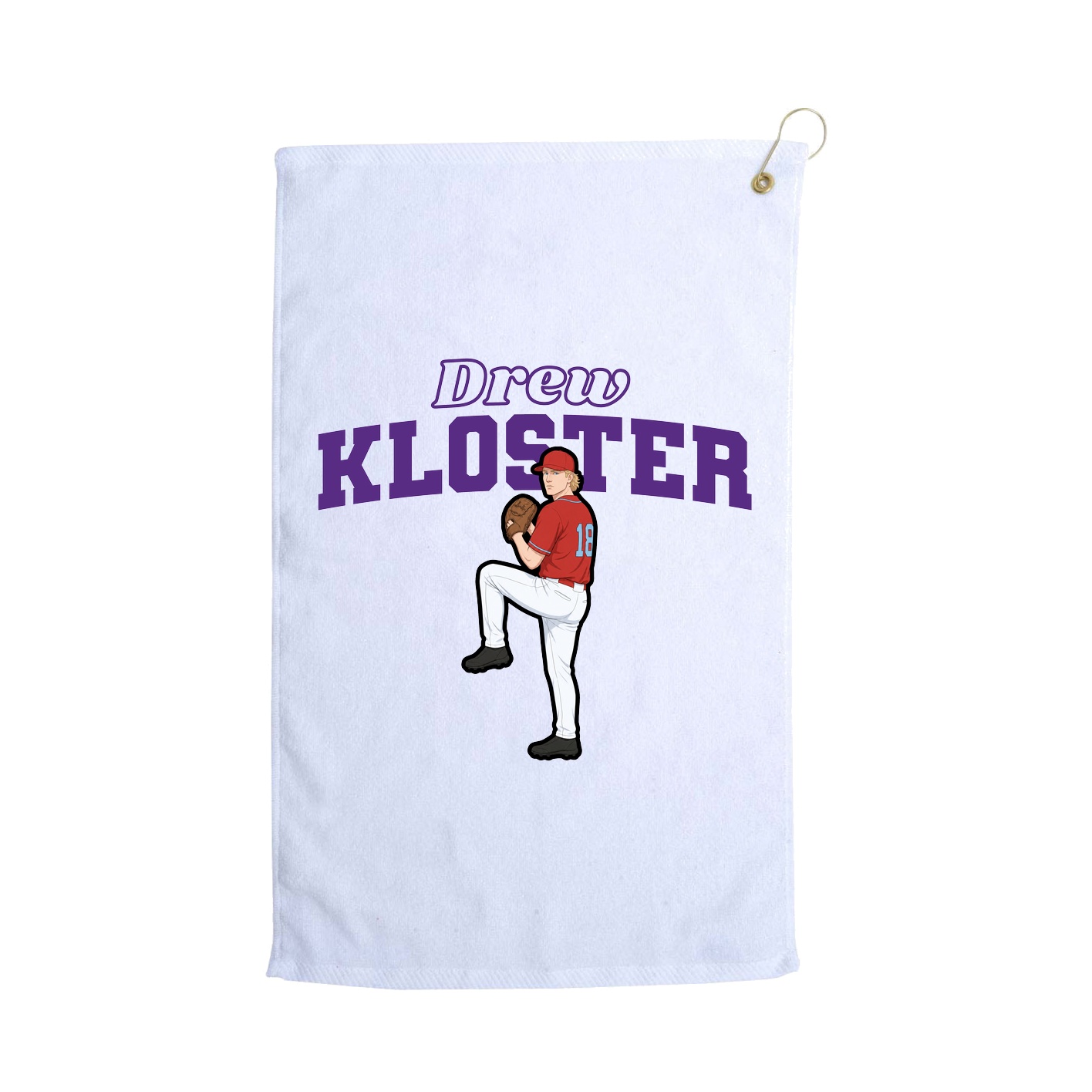 Golf Towel — Name Arch in White