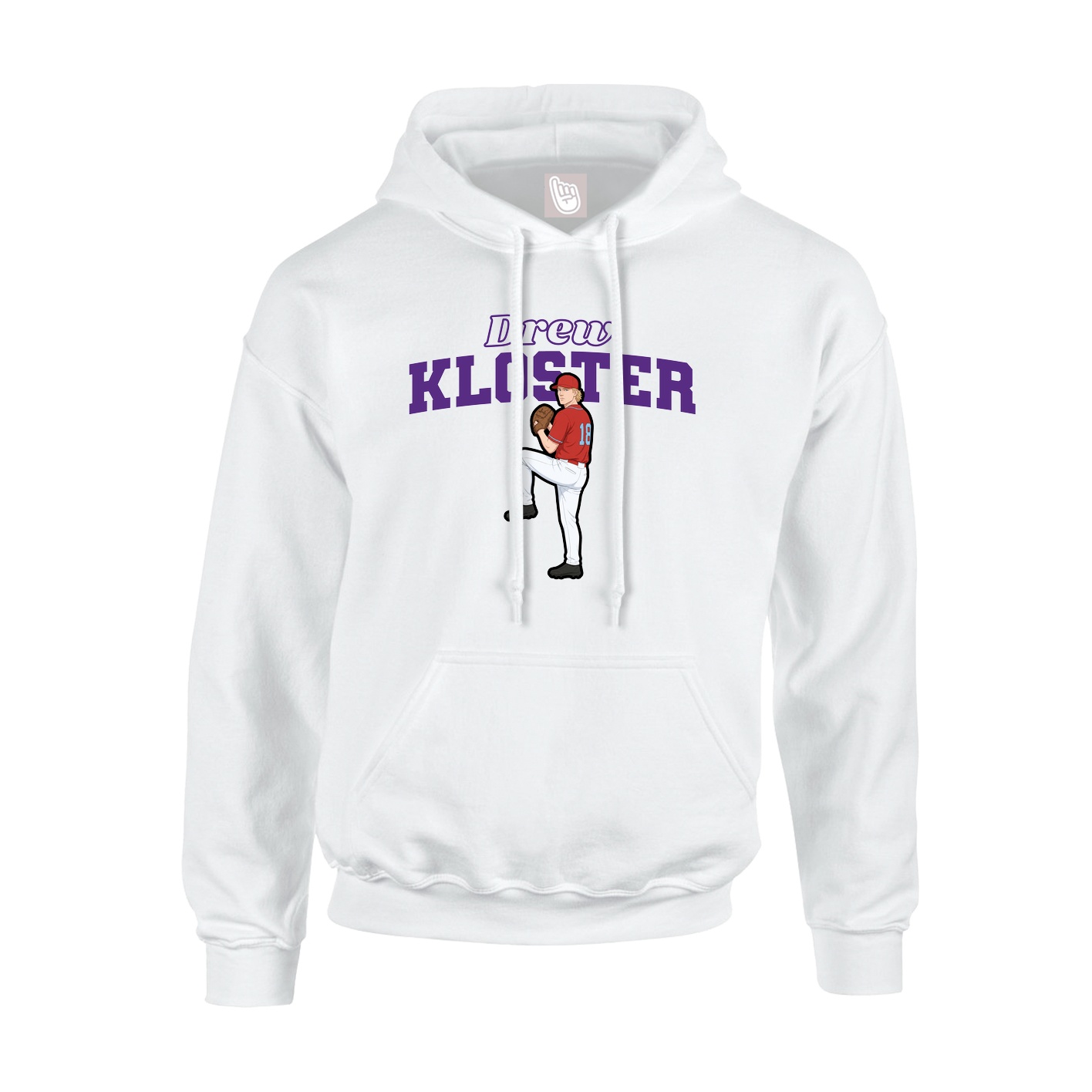 Youth Hoodie — Name Arch in White