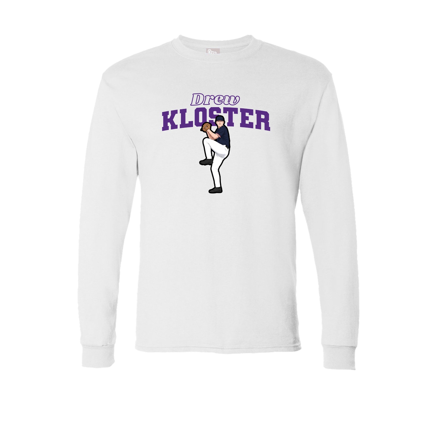 Long Sleeve Tee — Name Arch in White