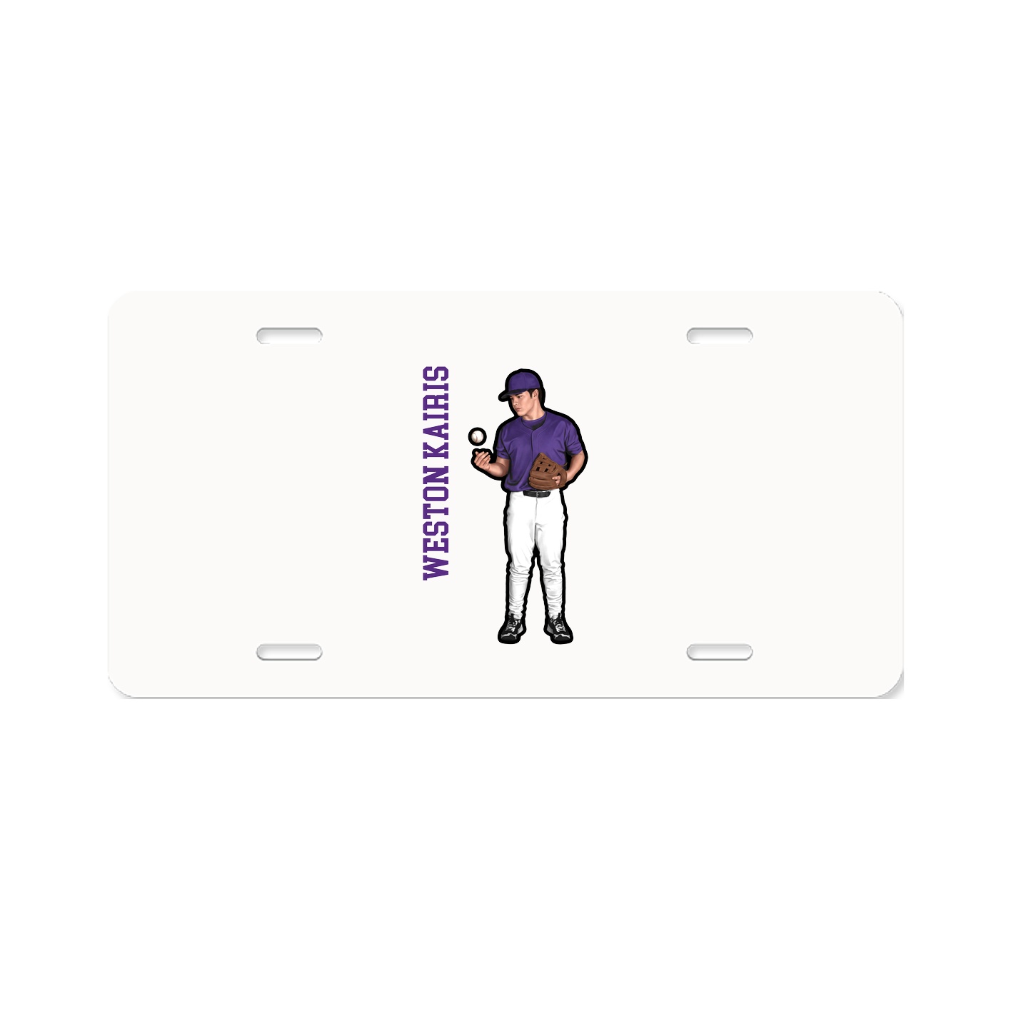 License Plate — Name Vertical in Classic