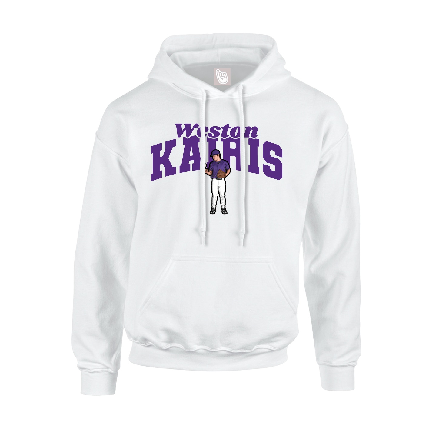 Youth Hoodie — Signature Arch in White