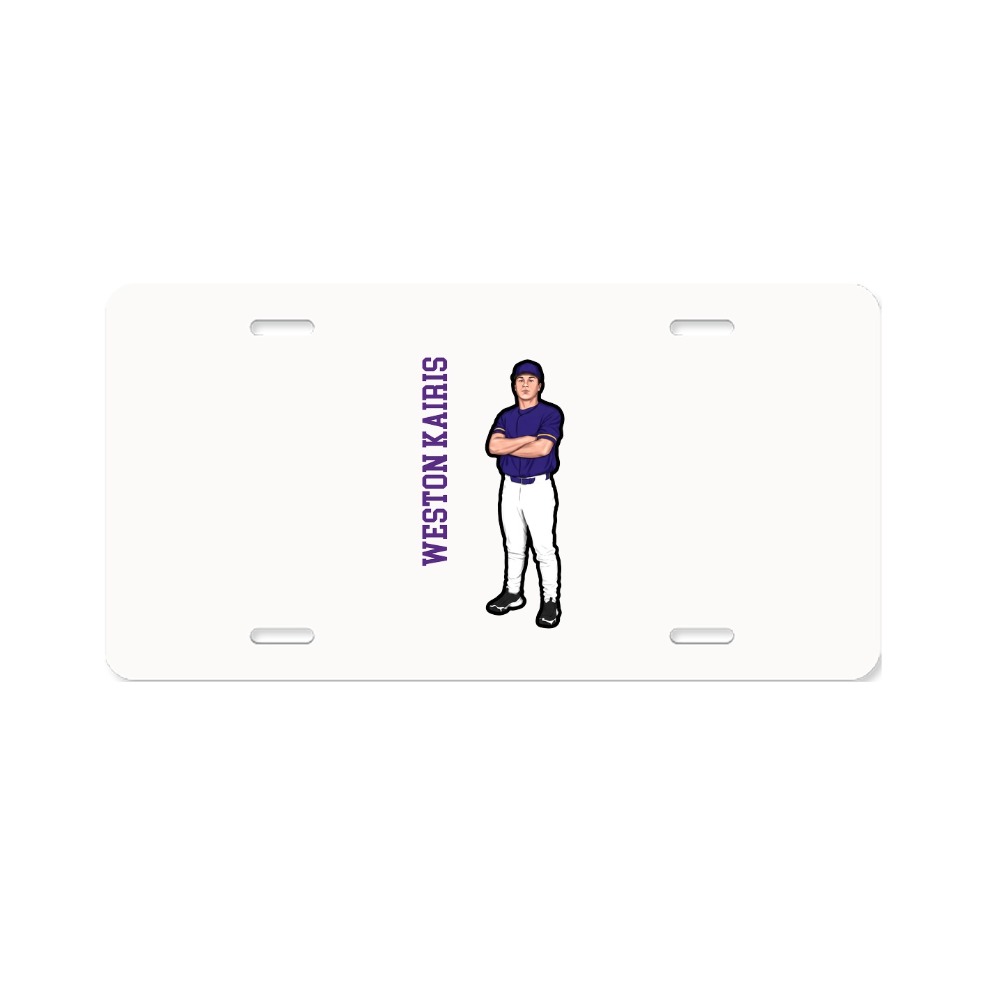 License Plate — Name Vertical in Classic