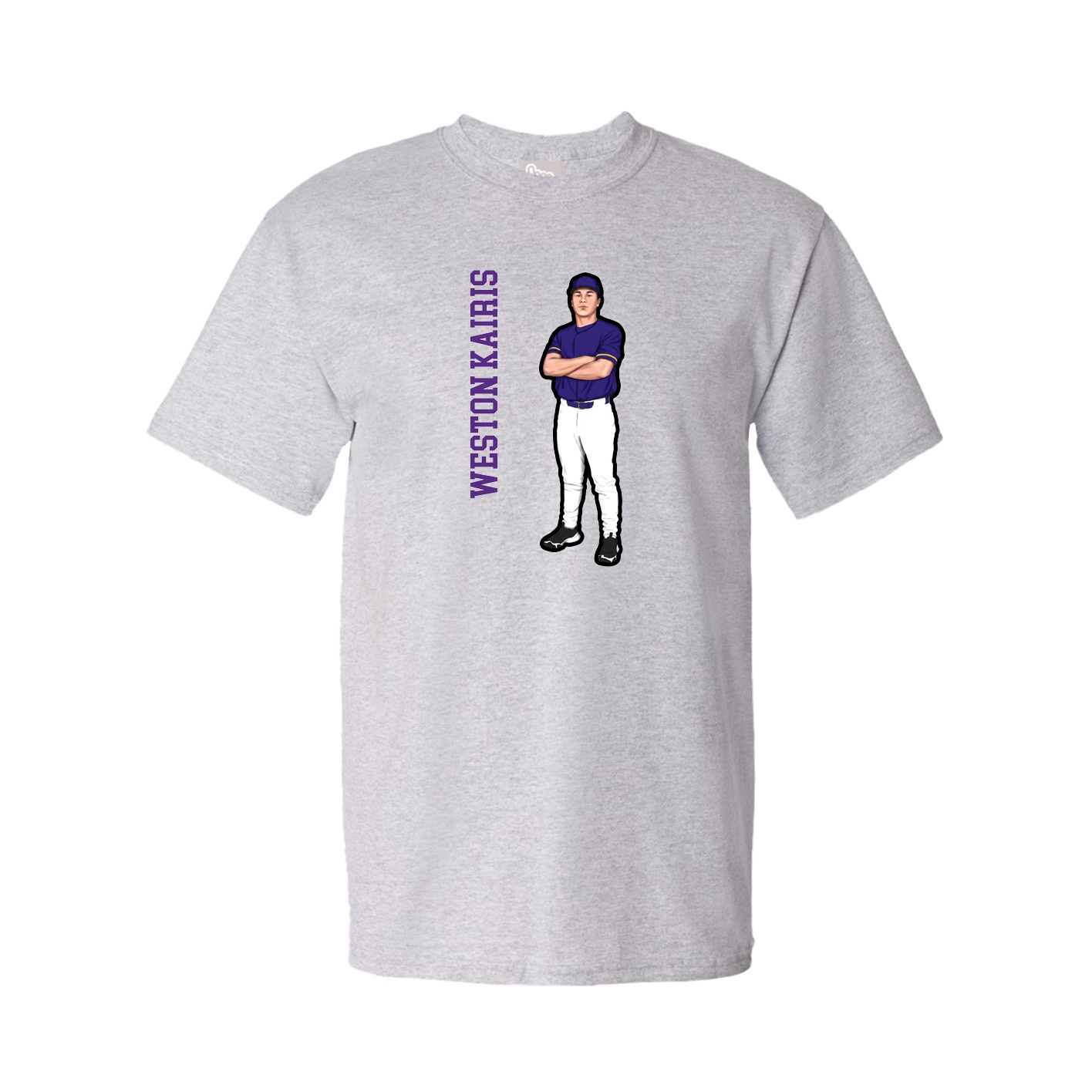 Tee — Name Vertical in Grey