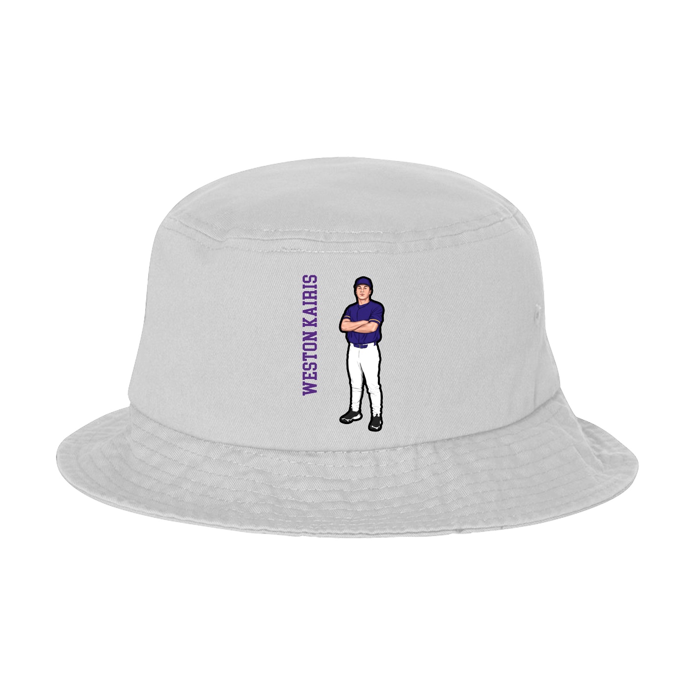 Bucket Cap — Name Vertical in White