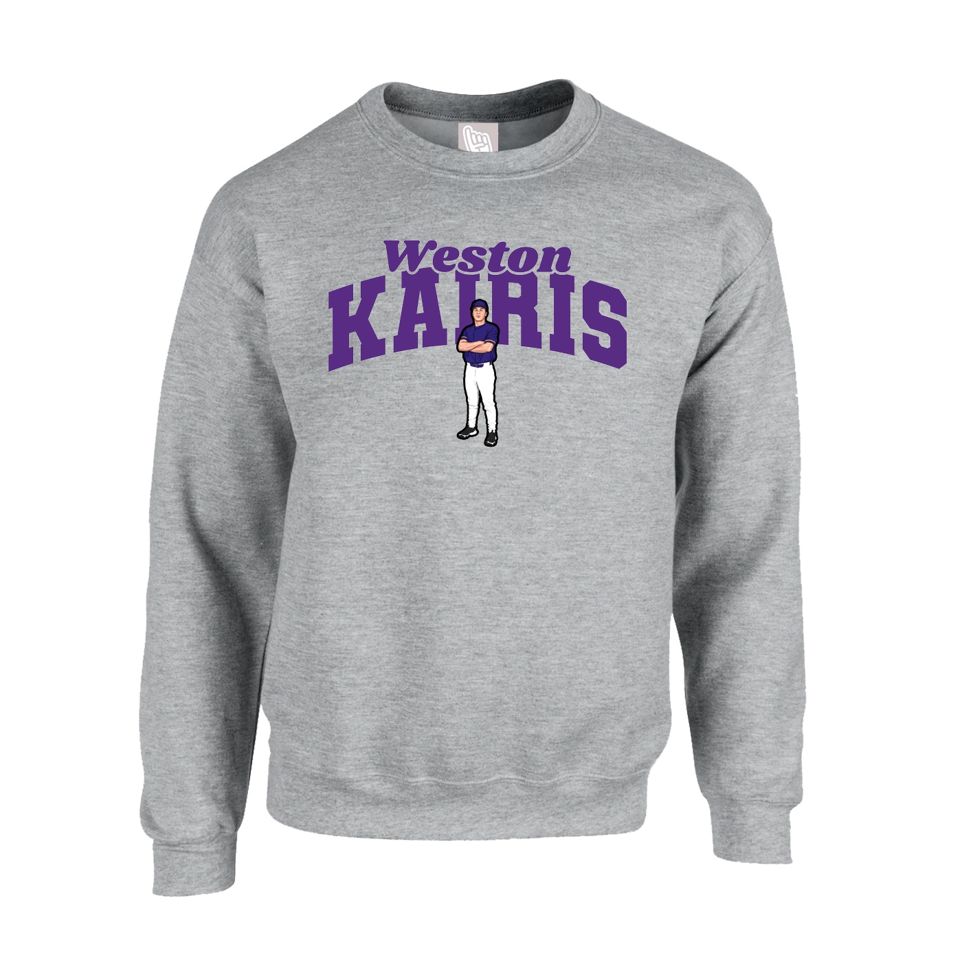 Fleece Crew — Signature Arch in Grey