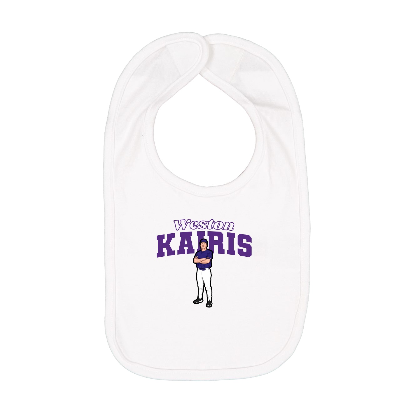 Infant Bib — Name Arch in White