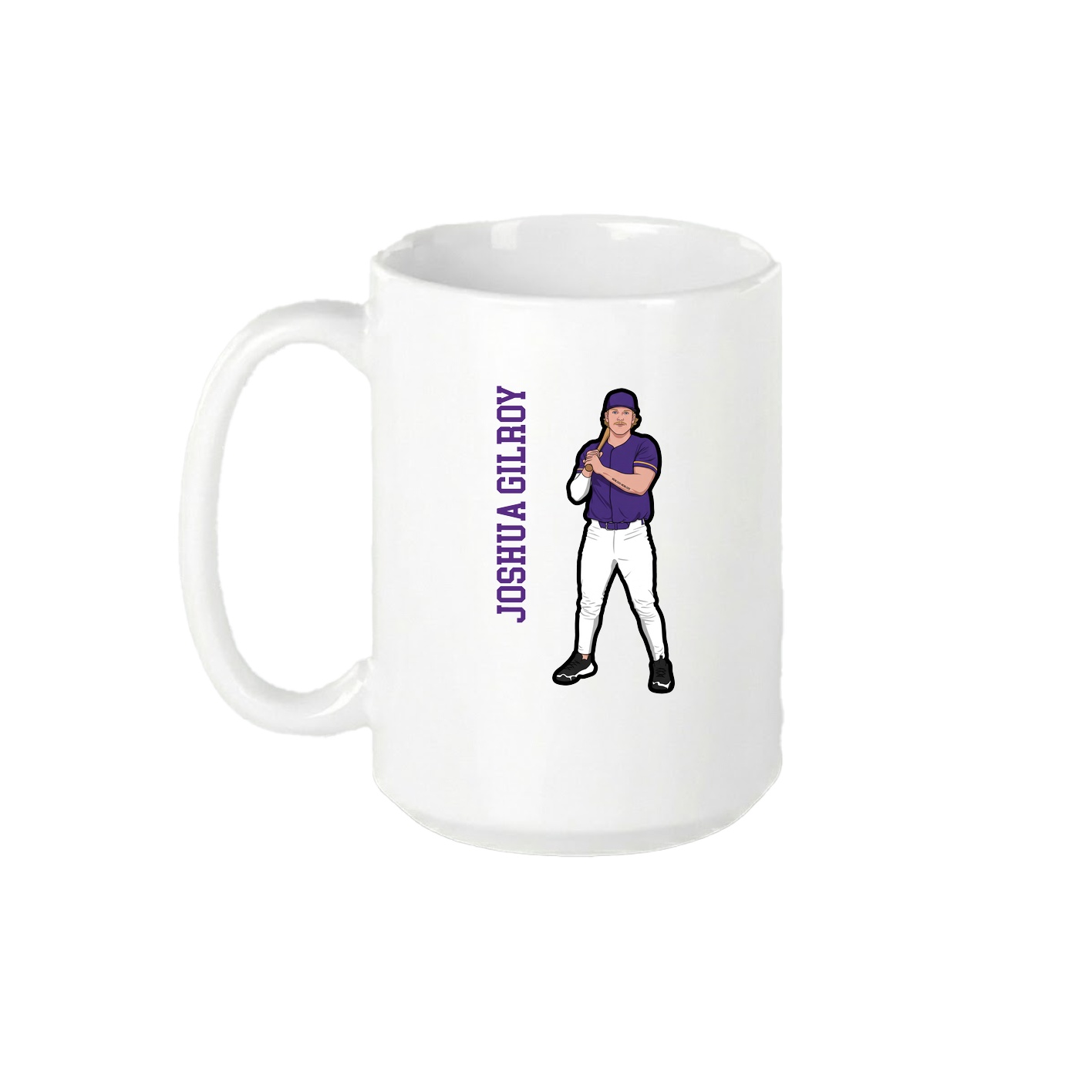 15oz Coffee Mug — Name Vertical in White