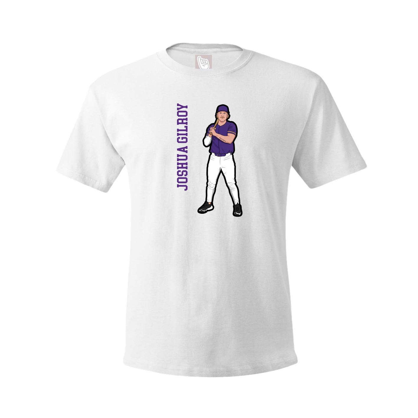 Youth Tee — Name Vertical in White