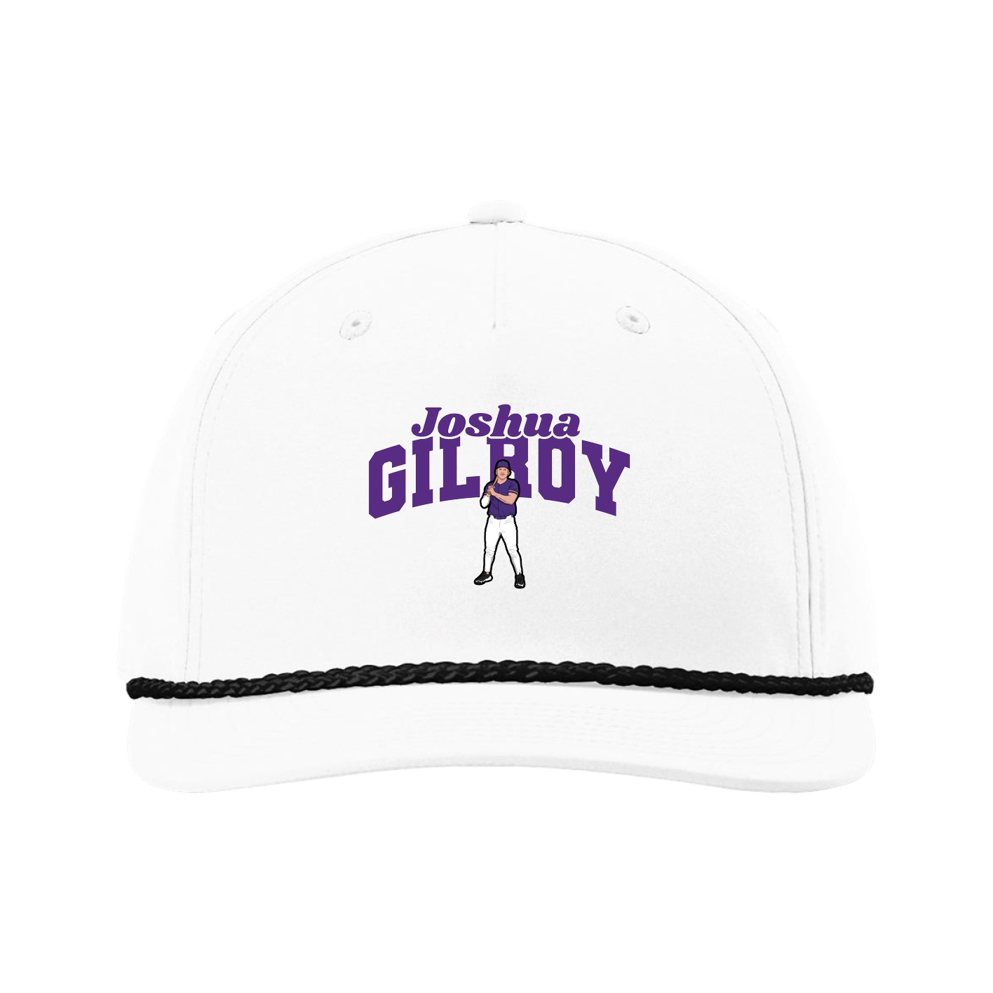 Five-Panel Classic Rope Cap — Signature Arch in White