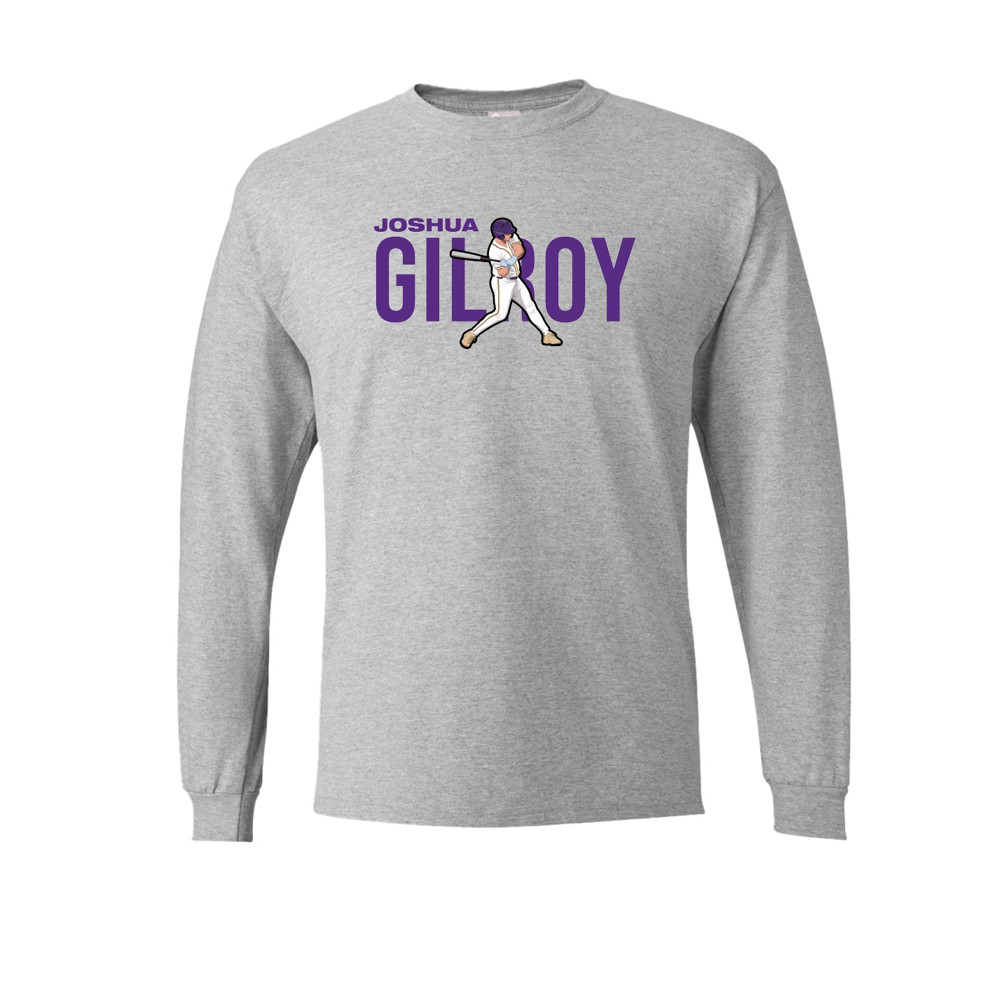 Long Sleeve Tee — Player Name in Grey