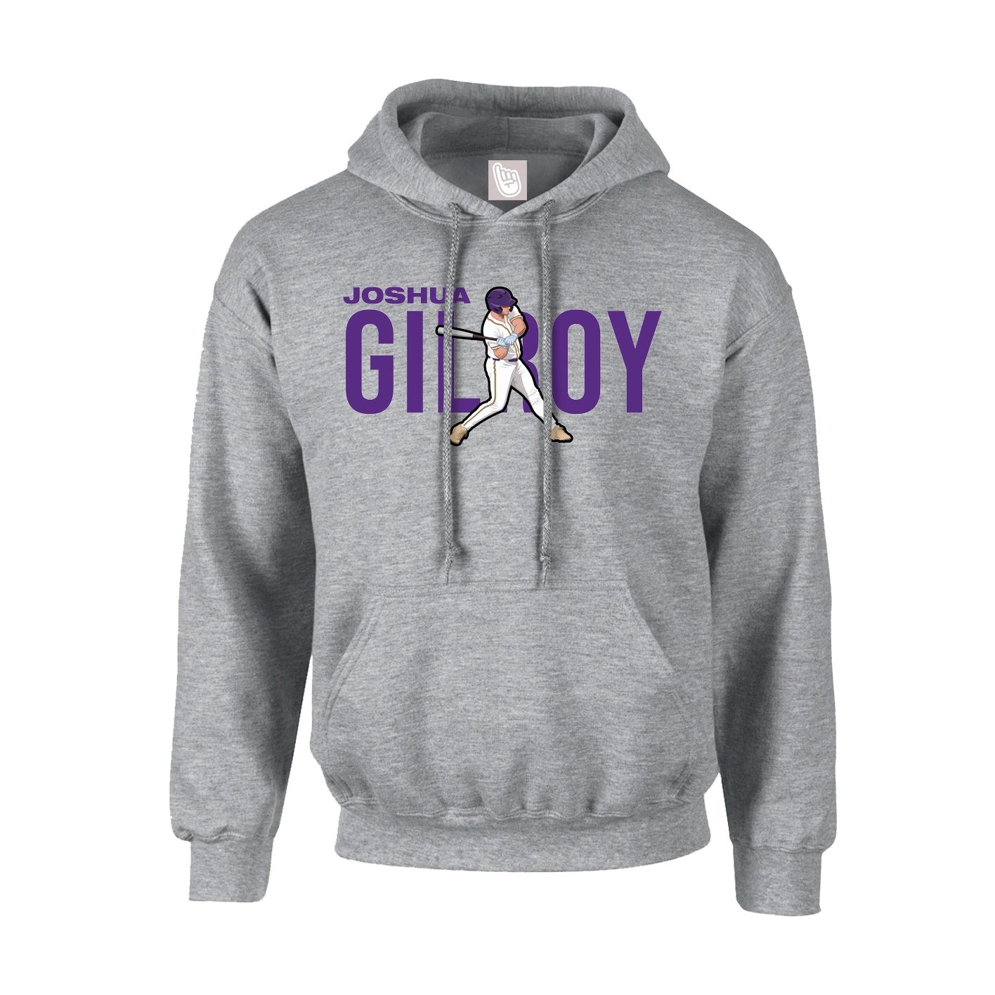Youth Hoodie — Player Name in Grey