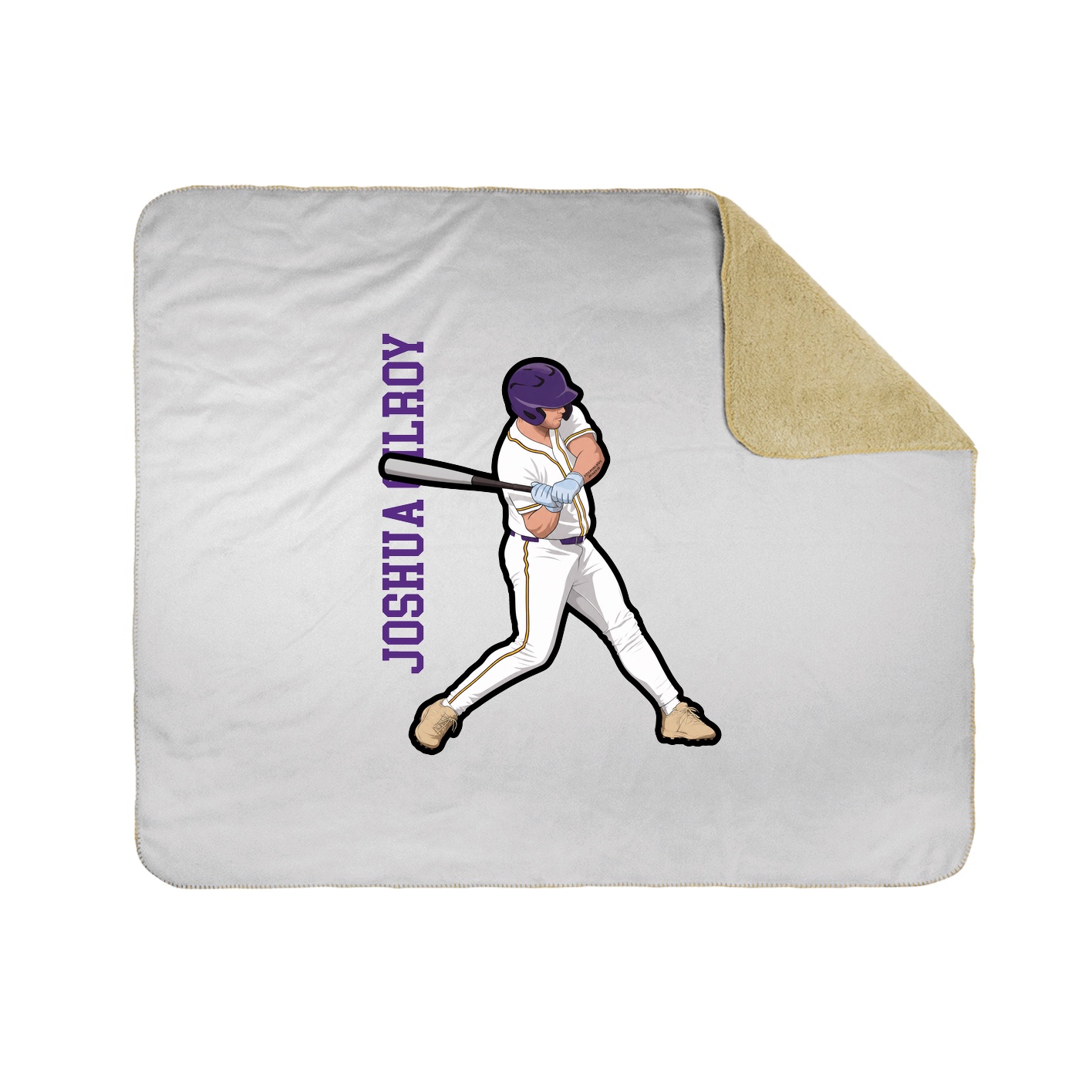 Throw Blanket — Name Vertical in White