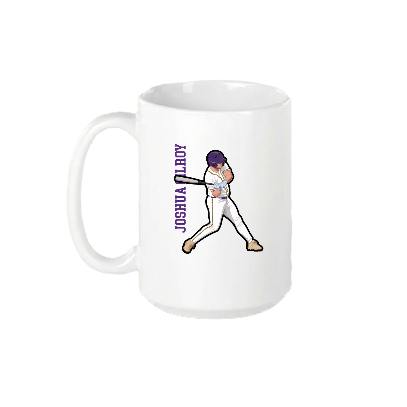 15oz Coffee Mug — Name Vertical in White