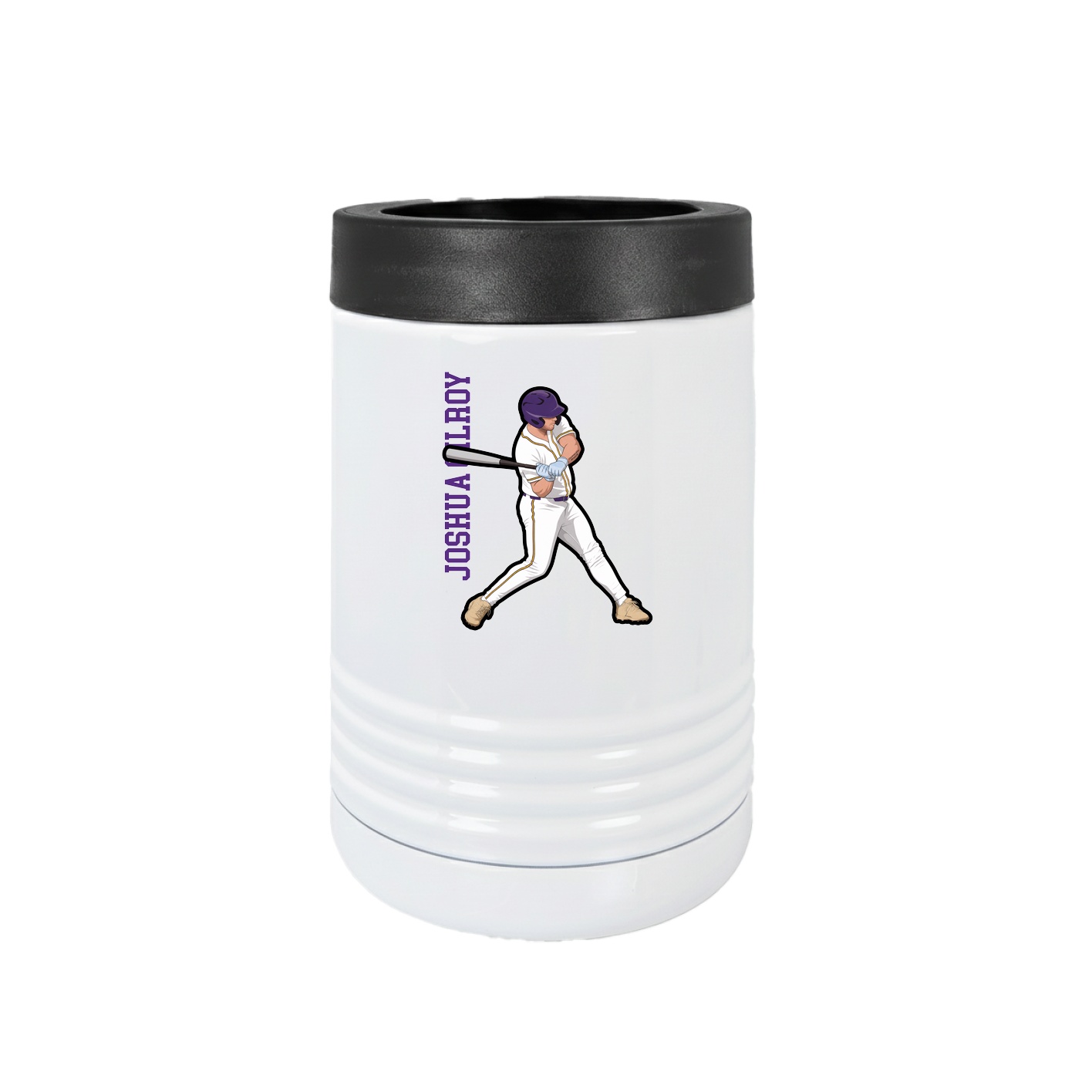 Beverage Holder — Name Vertical in White