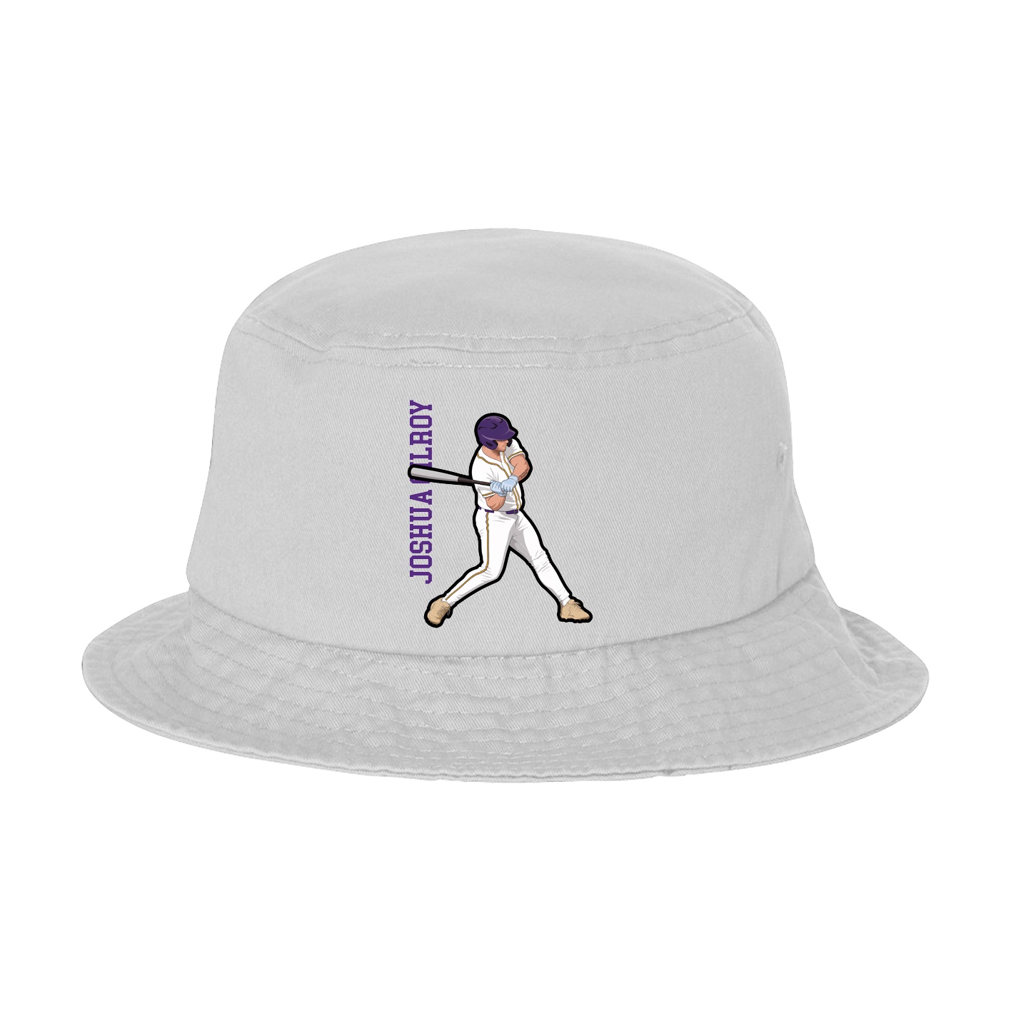 Bucket Cap — Name Vertical in White