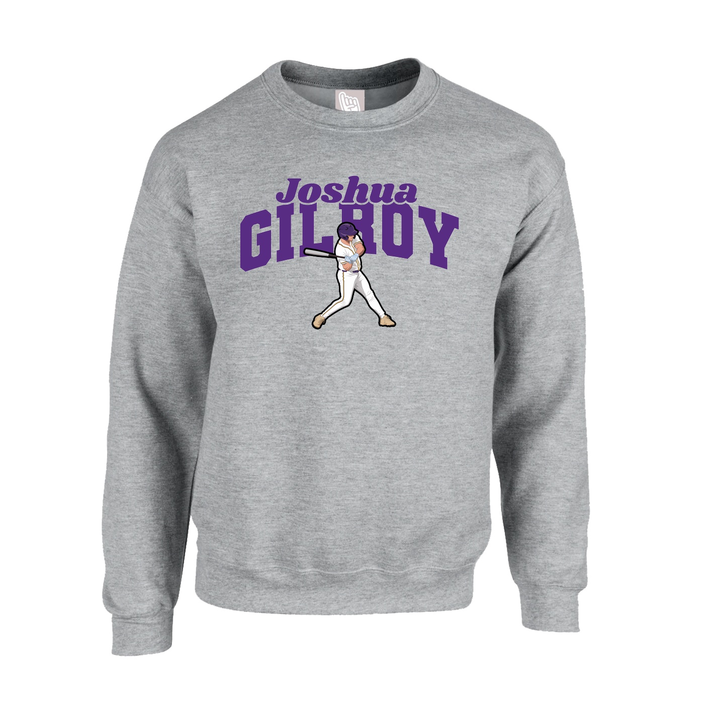 Fleece Crew — Signature Arch in Grey