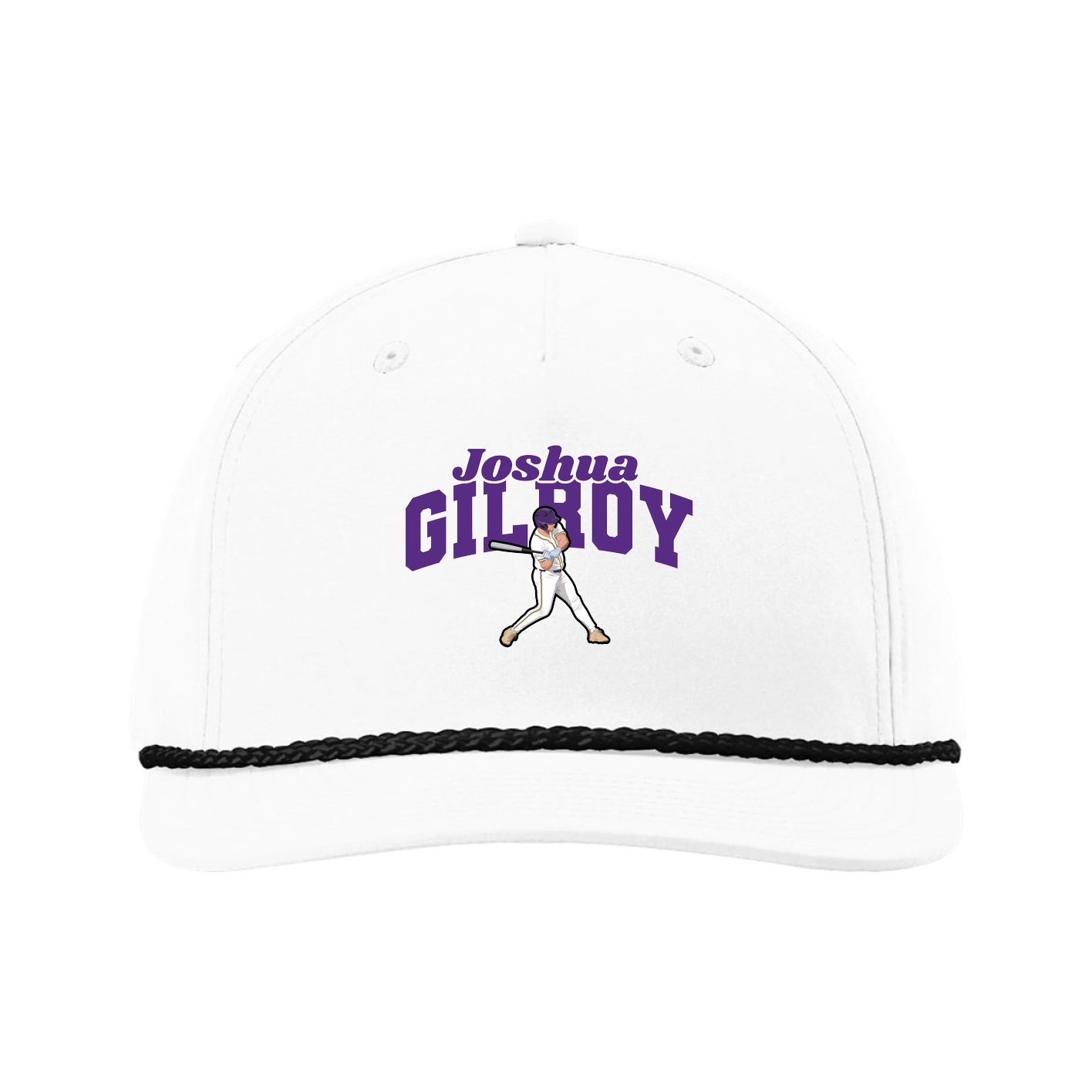 Five-Panel Classic Rope Cap — Signature Arch in White