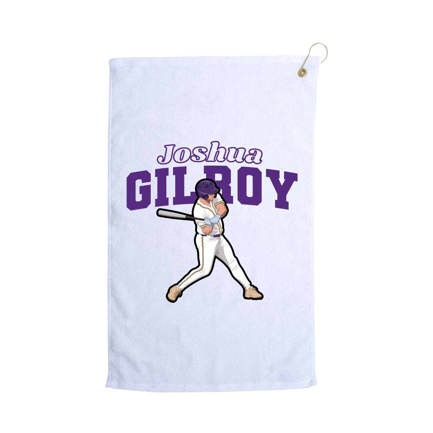 Golf Towel — Name Arch in White