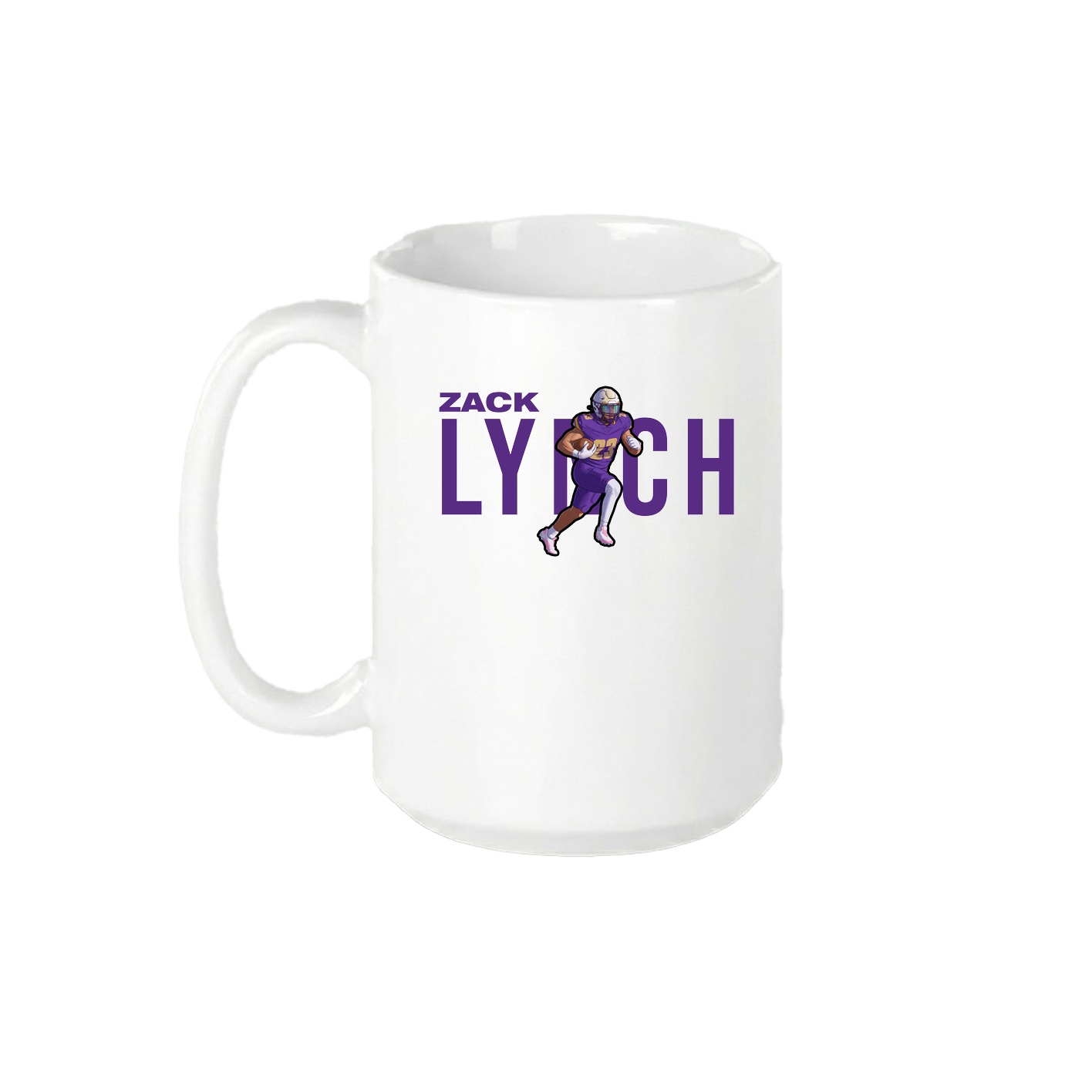 15oz Coffee Mug — Player Name in White
