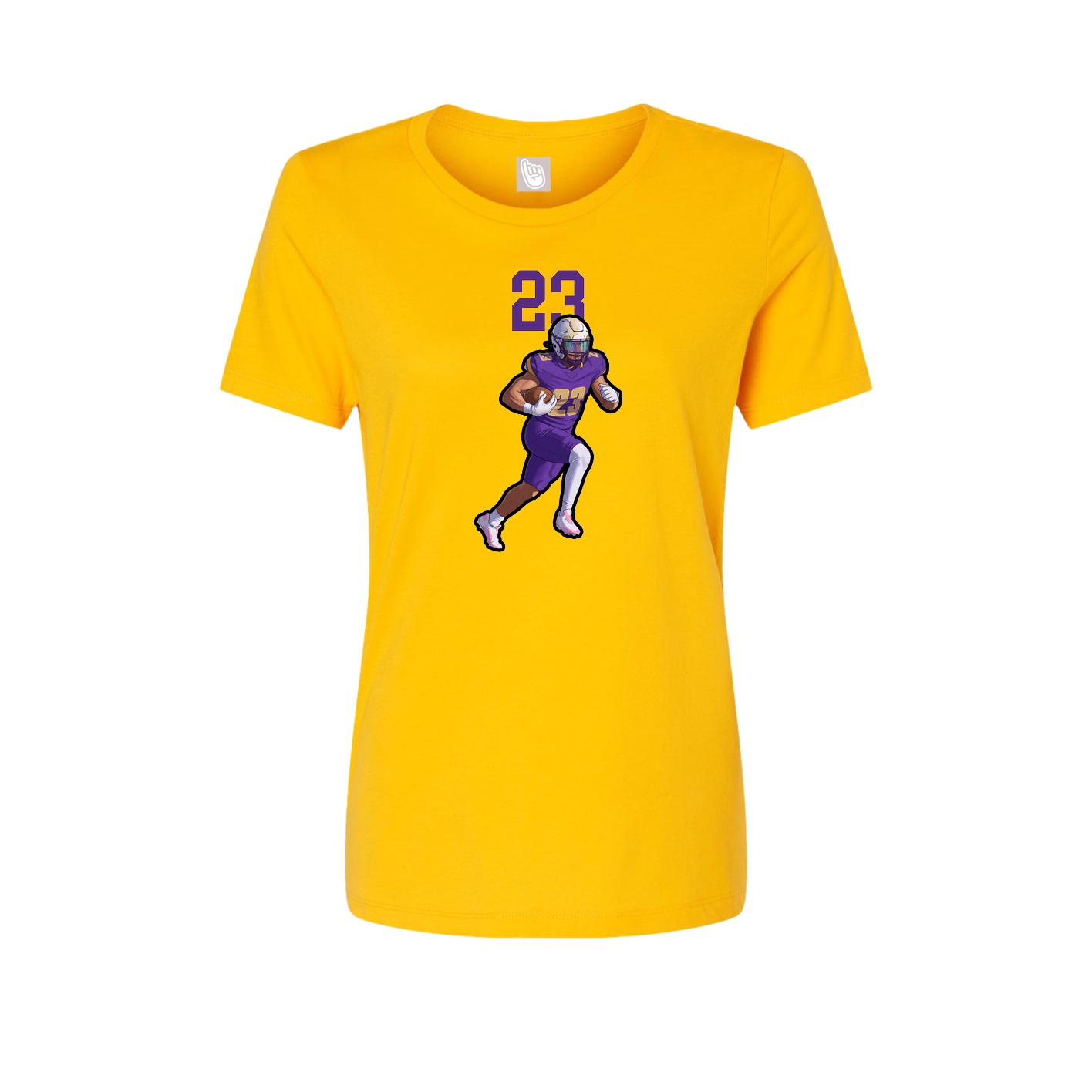 Fitted Women's Tee — Number Top in Gold