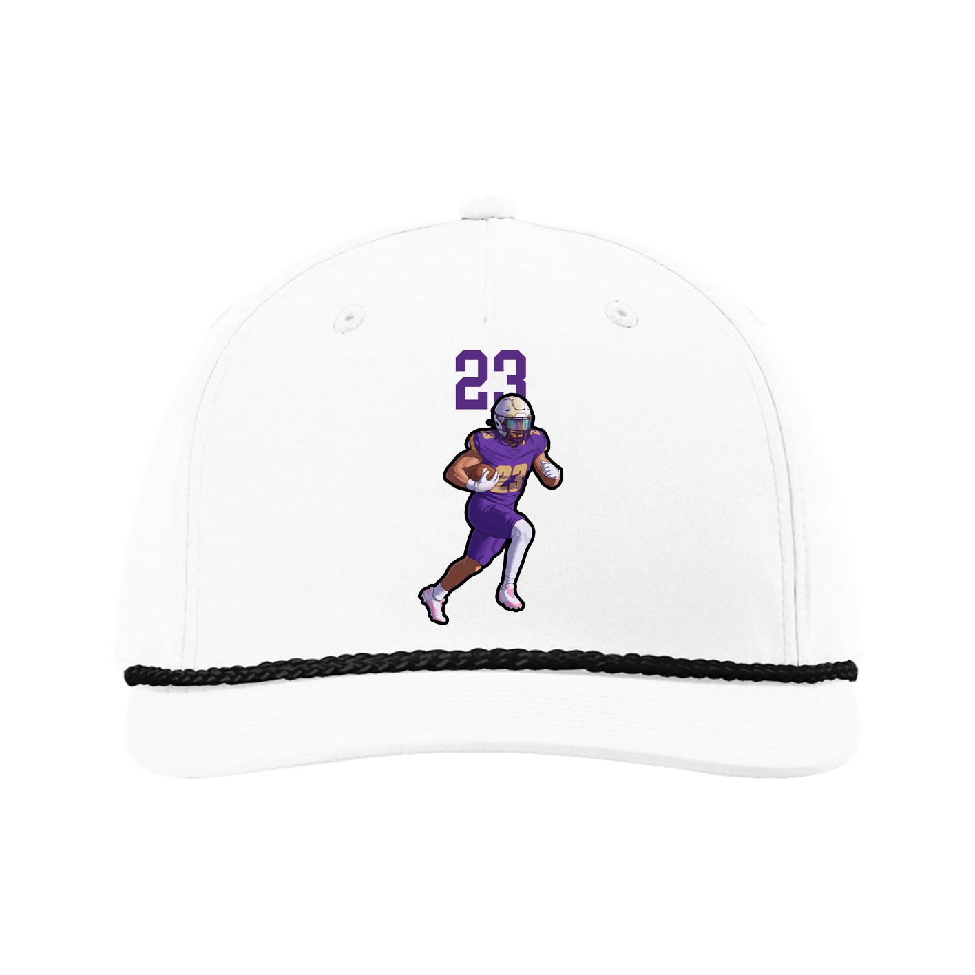 Five-Panel Classic Rope Cap — Number Top in White