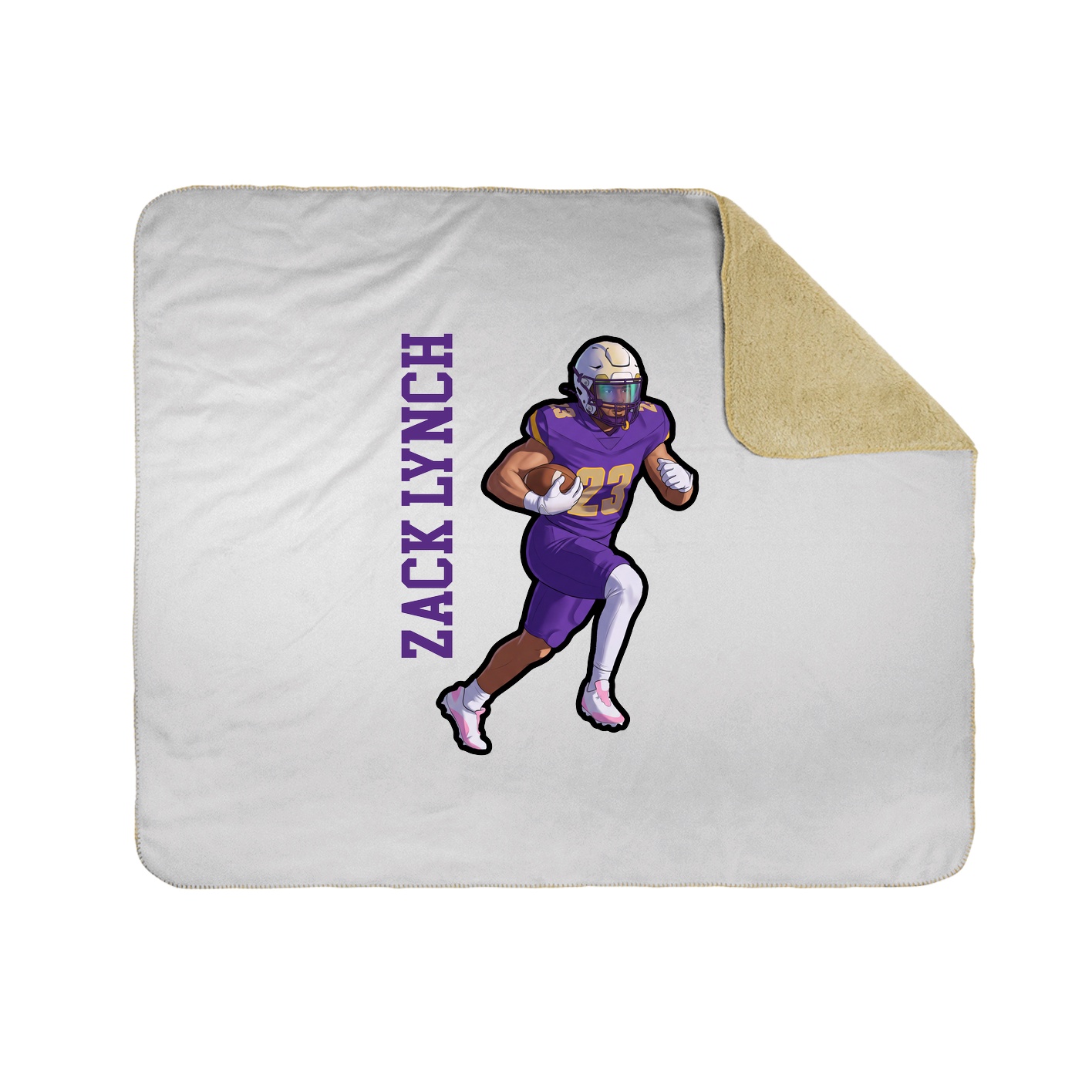 Throw Blanket — Name Vertical in White