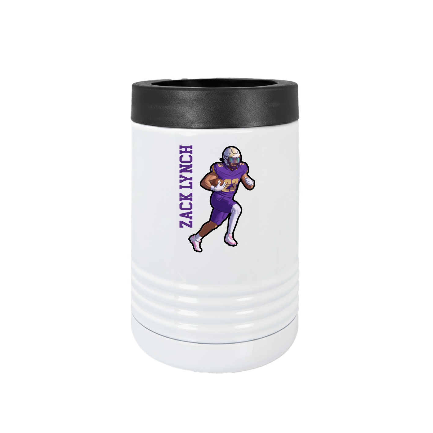 Beverage Holder — Name Vertical in White