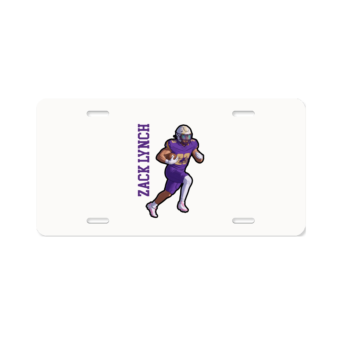 License Plate — Name Vertical in Classic