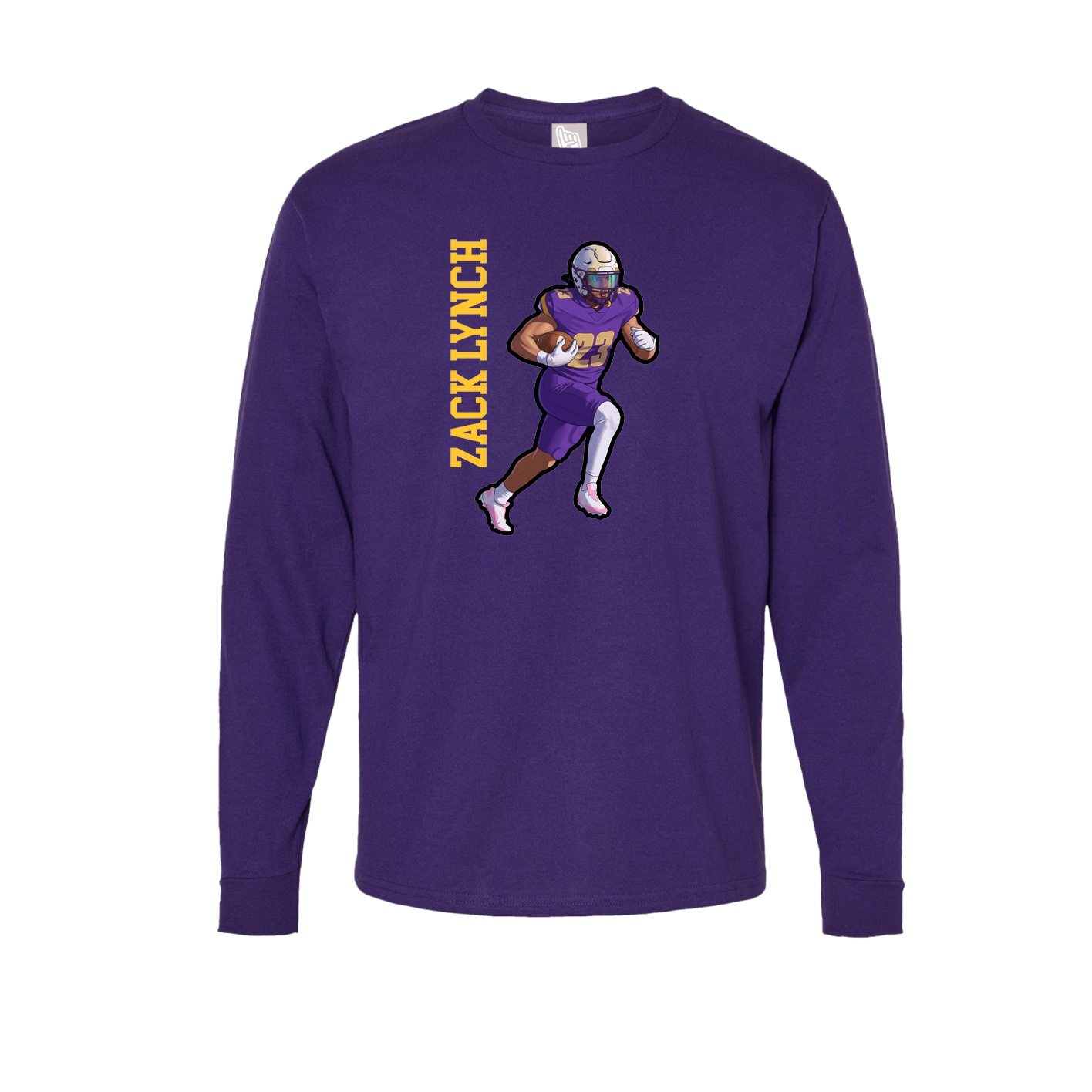 Long Sleeve Tee — Name Vertical in Purple