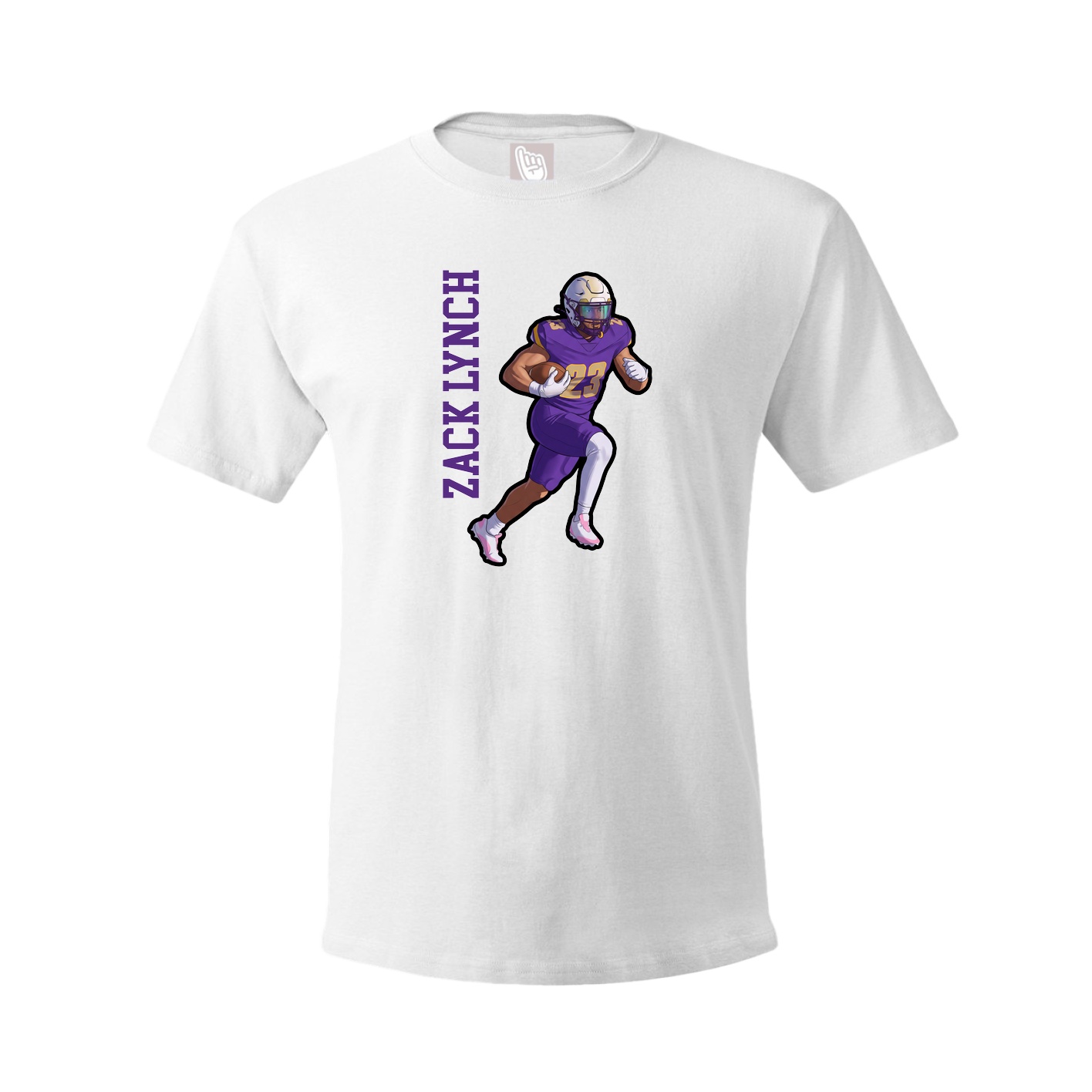 Youth Tee — Name Vertical in White