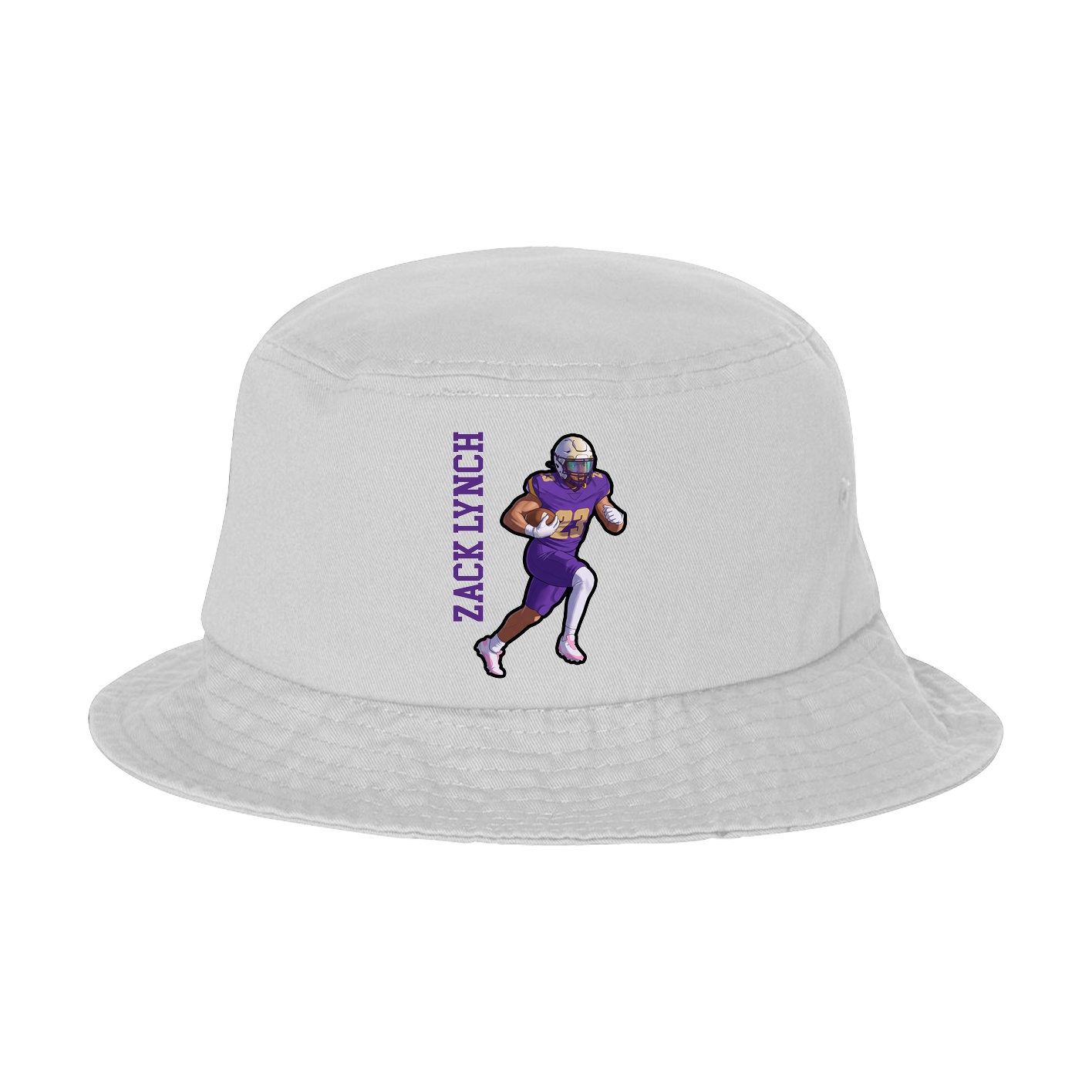 Bucket Cap — Name Vertical in White