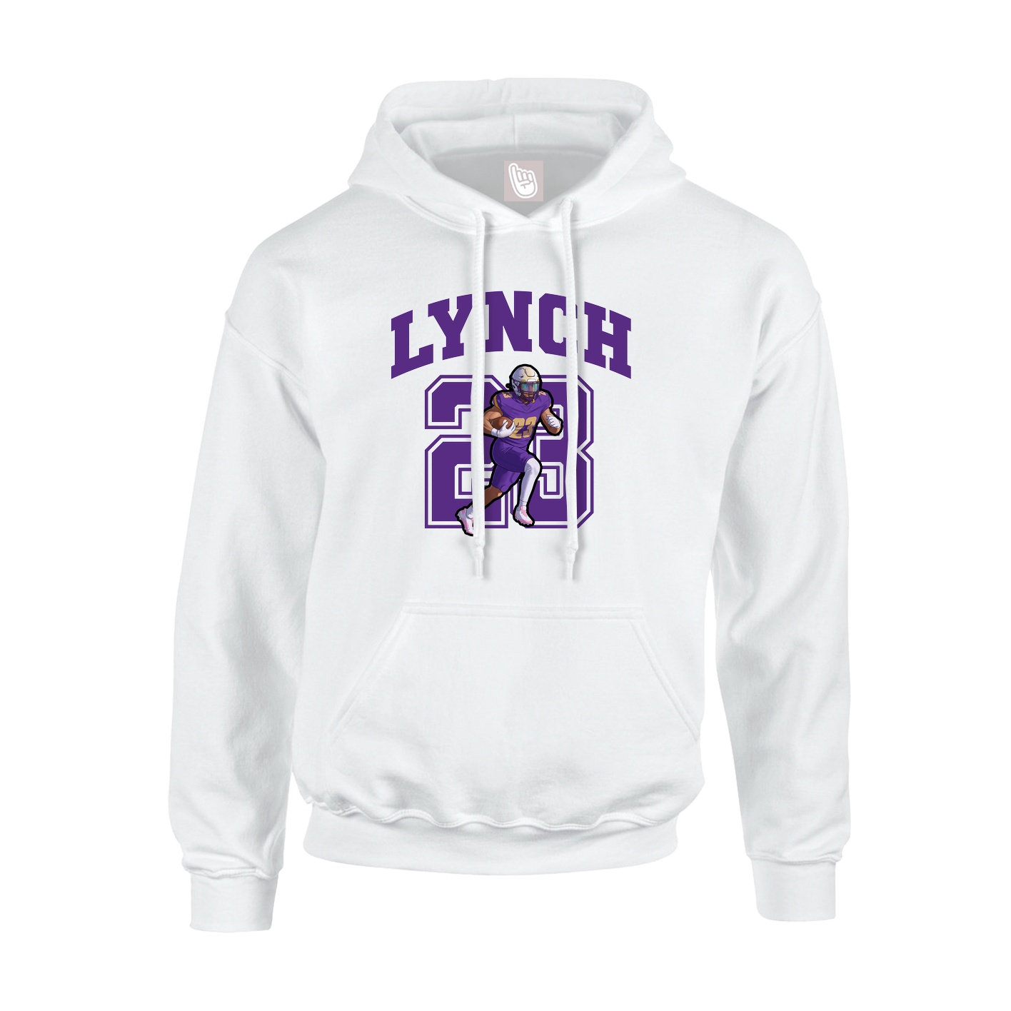 Youth Hoodie — Number in White