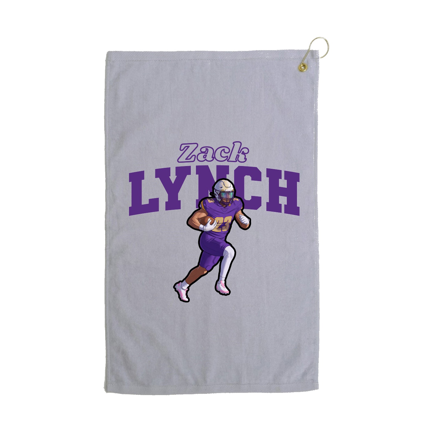 Golf Towel — Name Arch in Grey