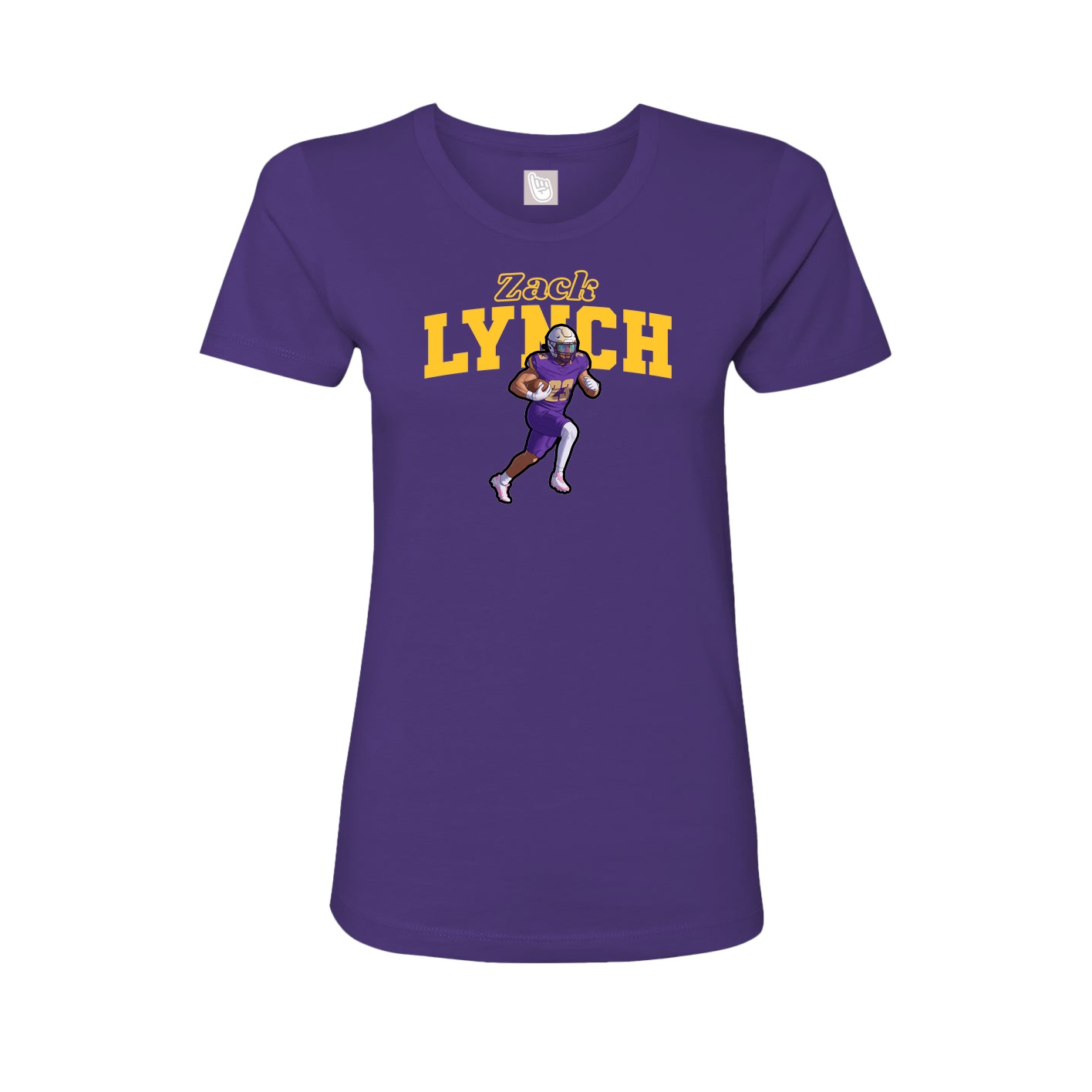 Fitted Women's Tee — Name Arch in Purple