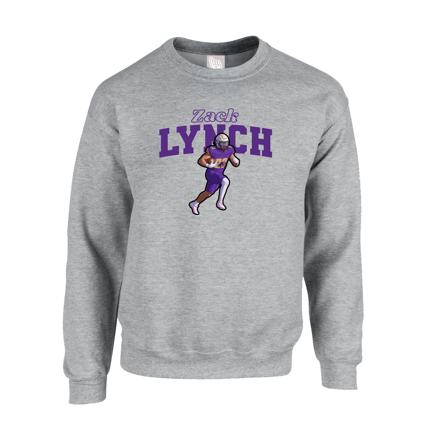 Fleece Crew — Name Arch in Grey