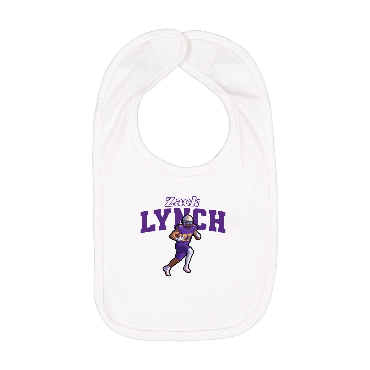 Infant Bib — Name Arch in White