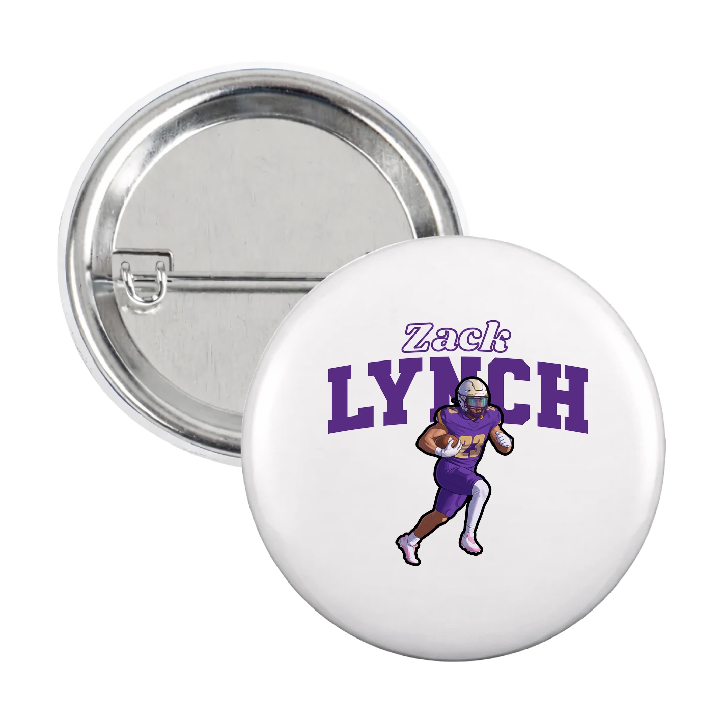 Game Day Button — Name Arch in White