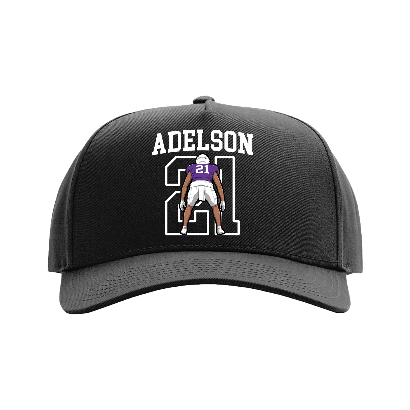 Full Fabric Five-Panel Champ Cap — Shirsey in Black