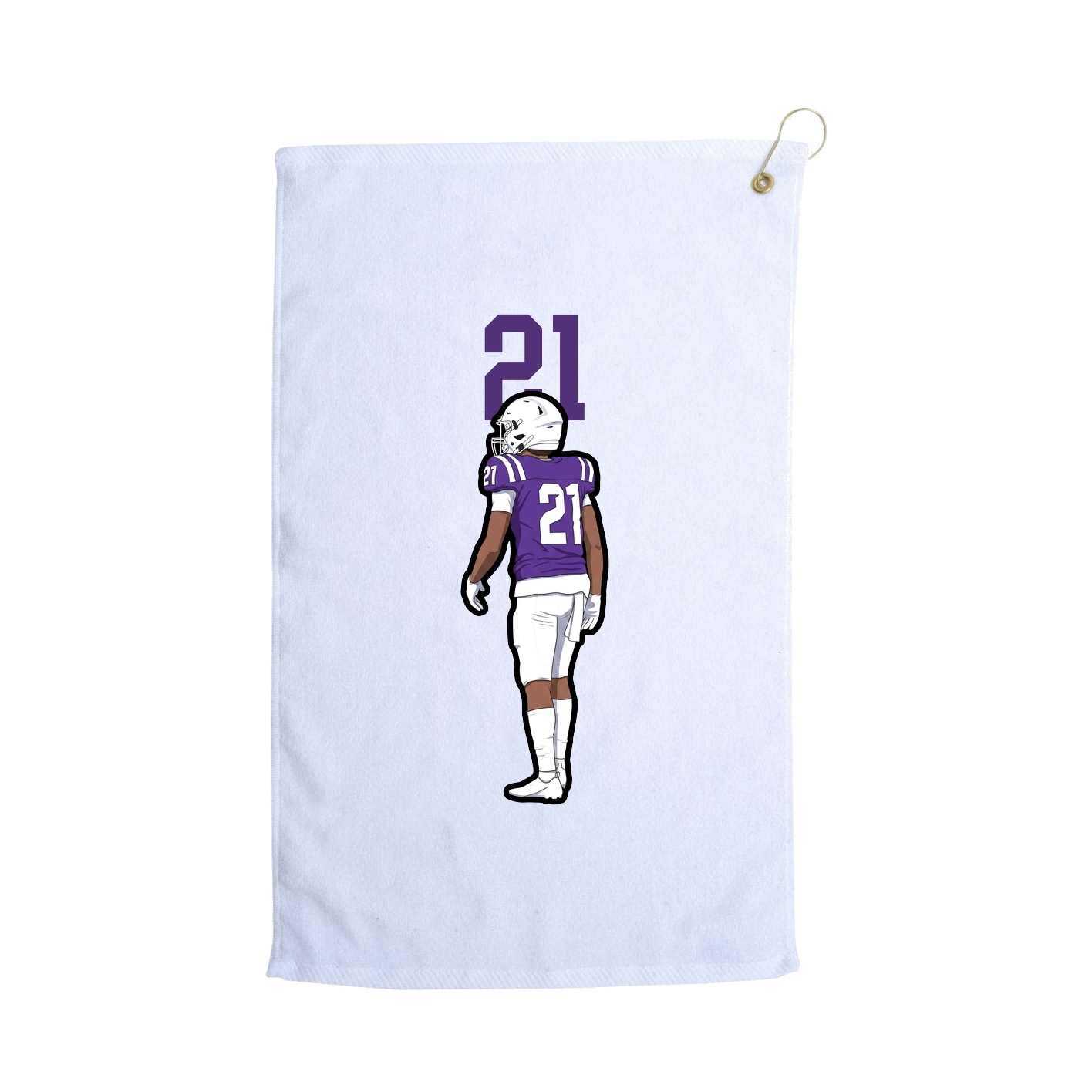 Golf Towel — Number Top in White